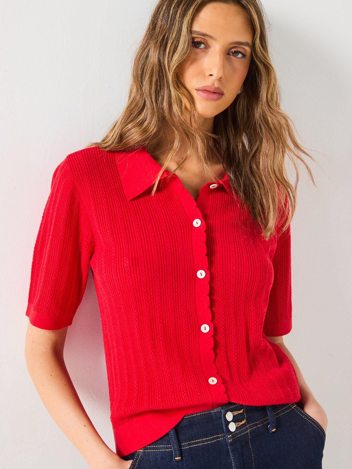 vero-moda-pointelle-polo-shirt-red