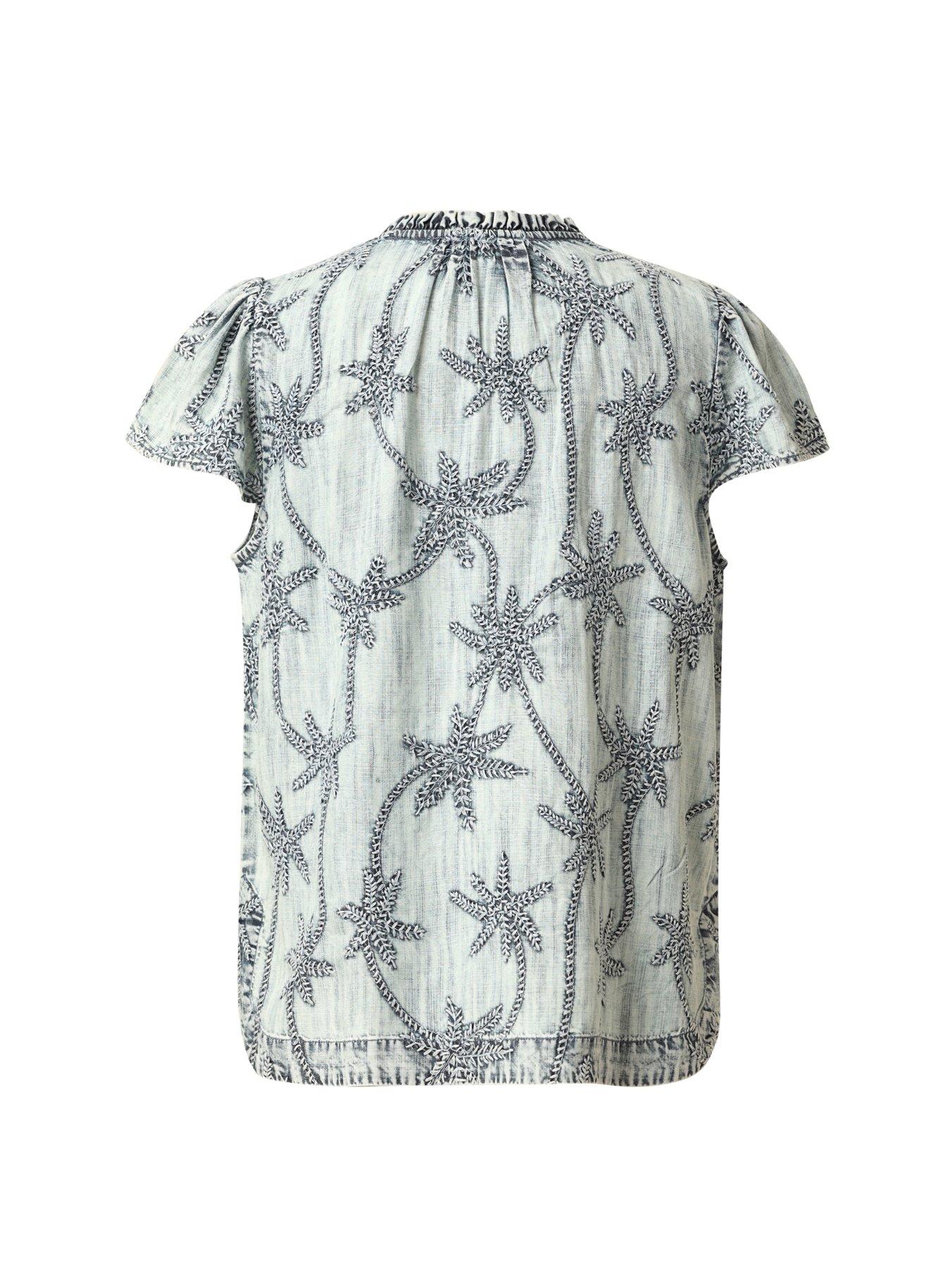 emily-lovelock-claire-palm-print-denim-top-bluedetail