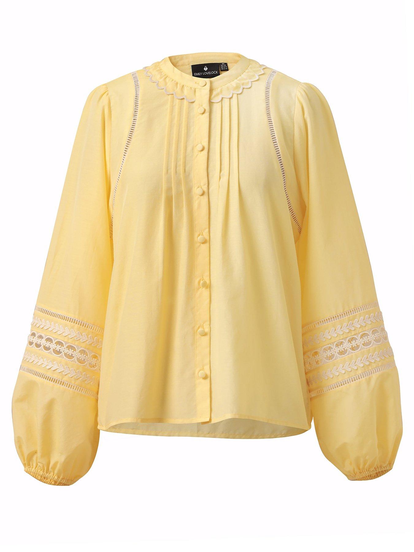 Emily Lovelock Martha Lace Detail Blouse - Yellow