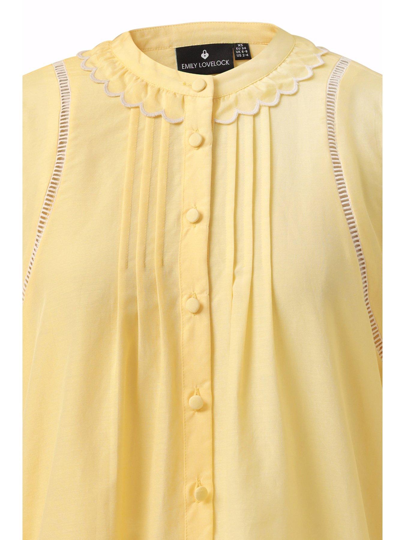Image 3 of 3 of Emily Lovelock Martha Lace Detail Blouse - Yellow