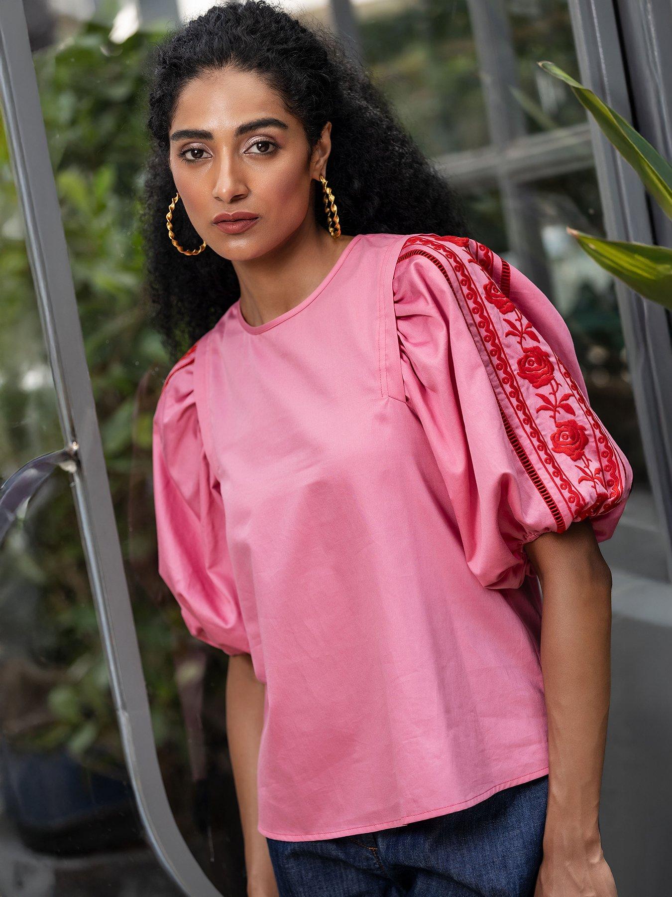 undefined Nora Embroidered Sleve Top