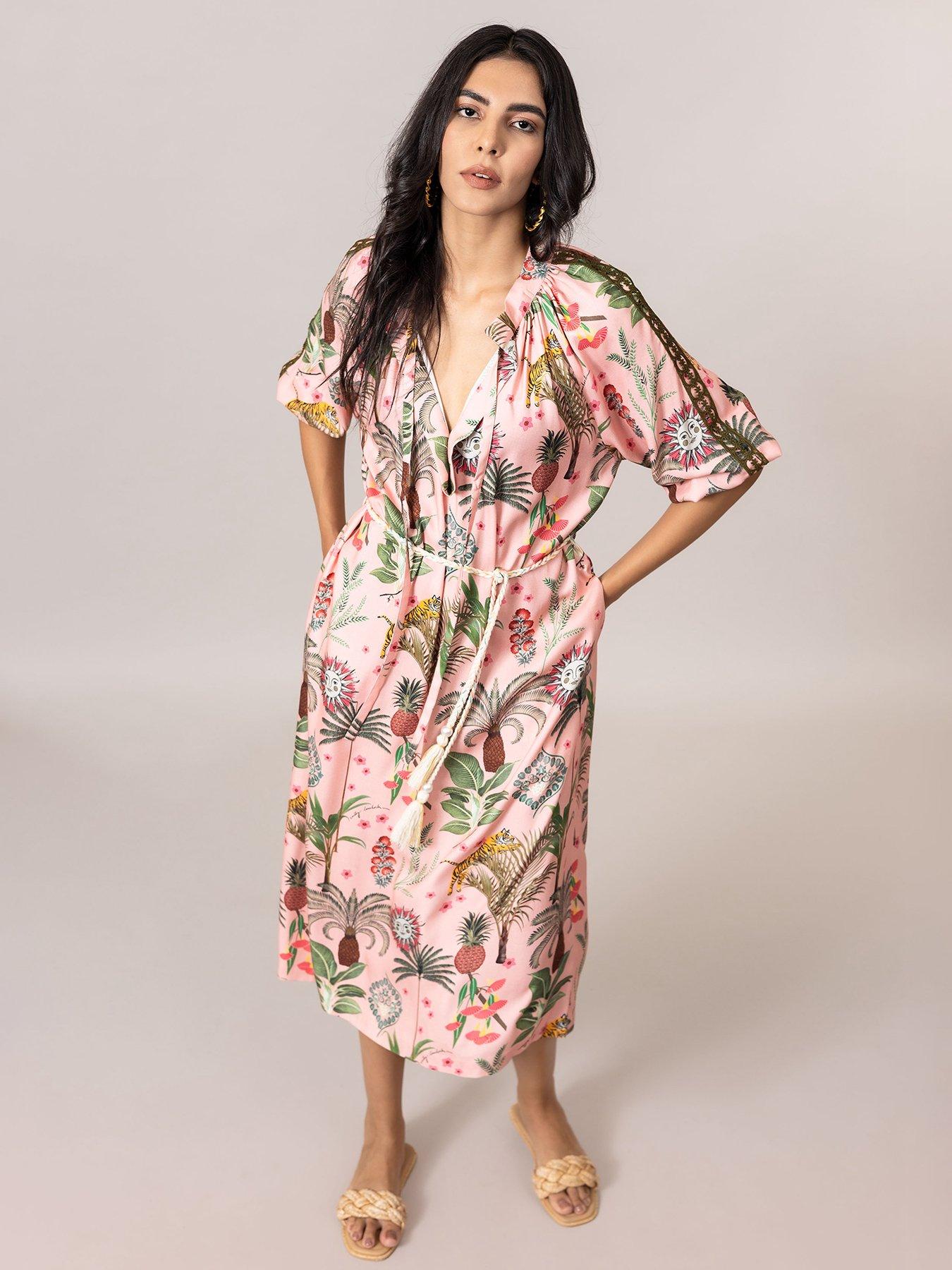 undefined Elina Tropical Print Dress