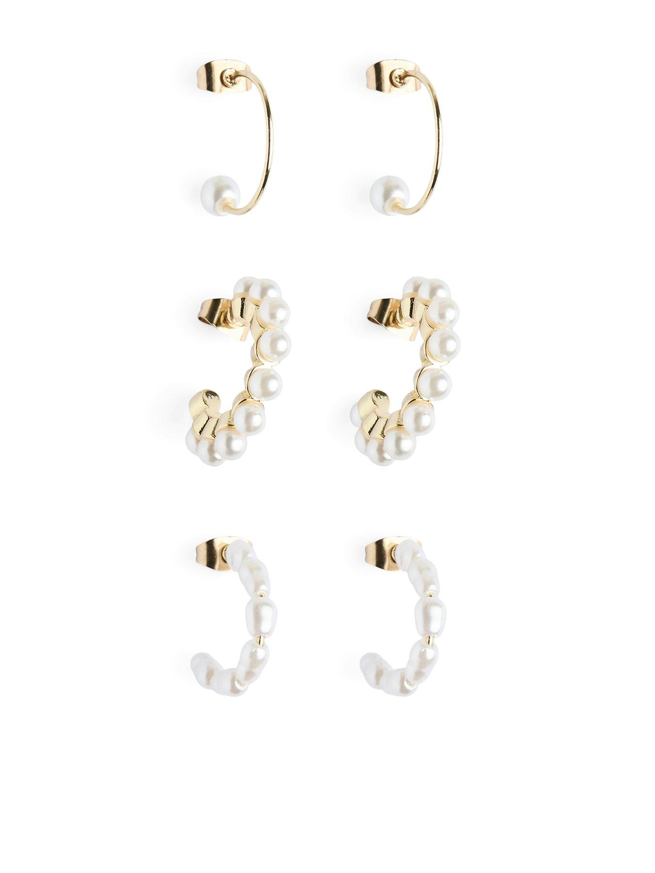 Image 1 of 1 of PIECES Letisa 3 Pack Earrings - Bright Gold