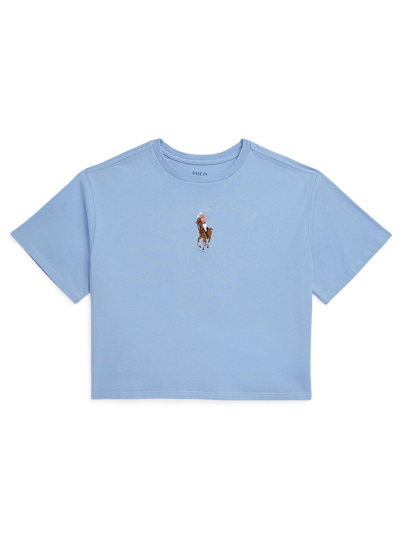 Polo Ralph Lauren Girls Big Pony Short Sleeve T-Shirt - Light Blue