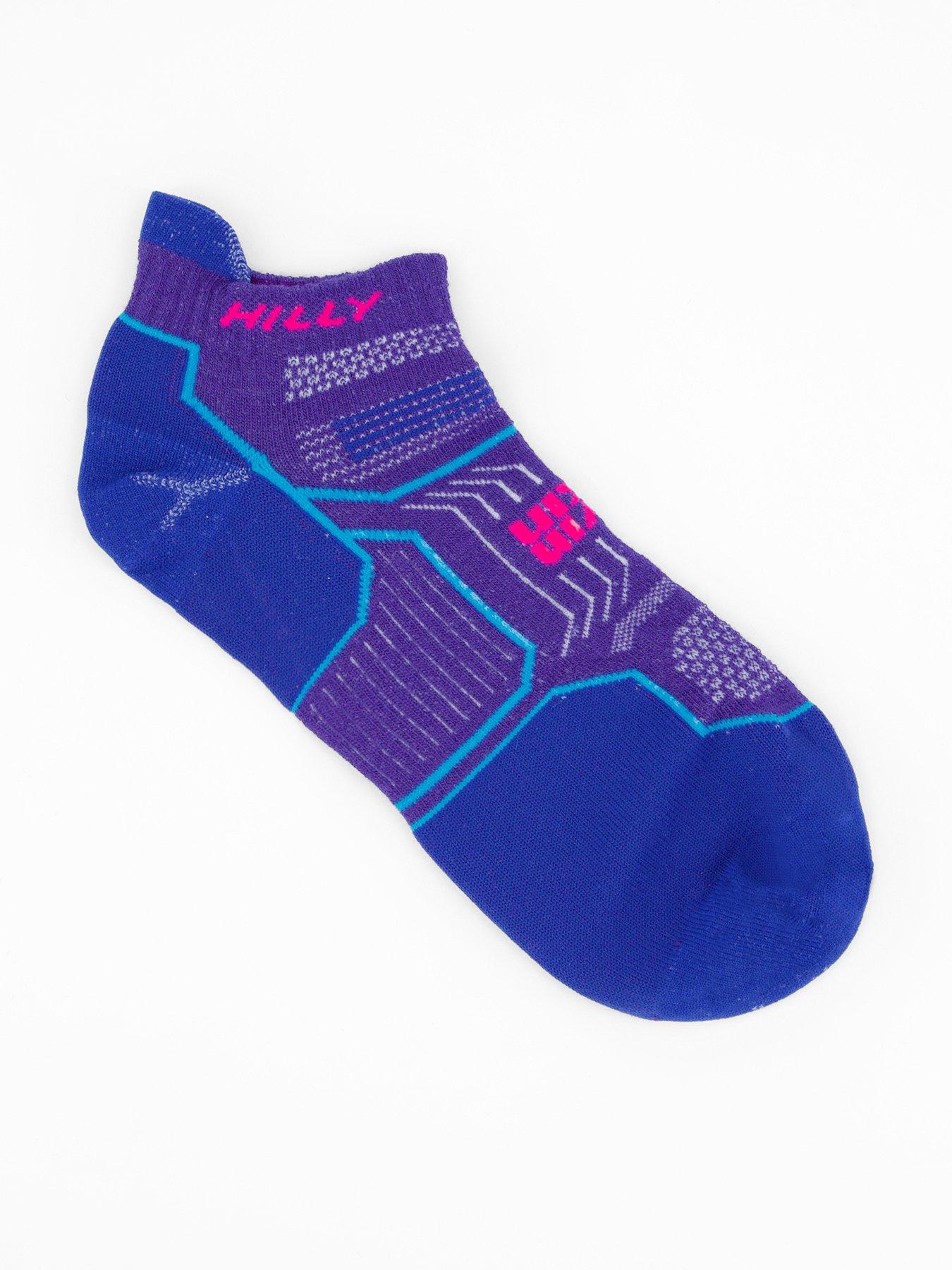 Hilly Running Medium Twin Skin Socklet Socks - Blue
