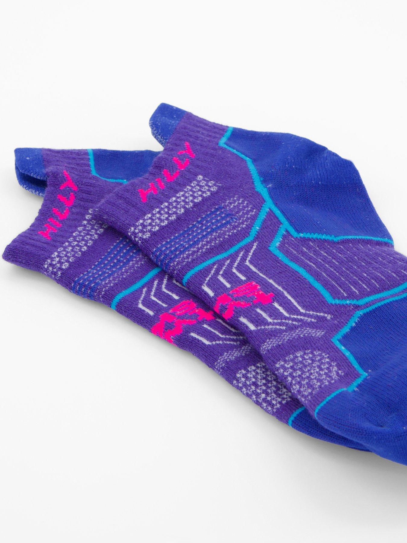 Image 2 of 4 of Hilly Running Medium Twin Skin Socklet Socks - Blue