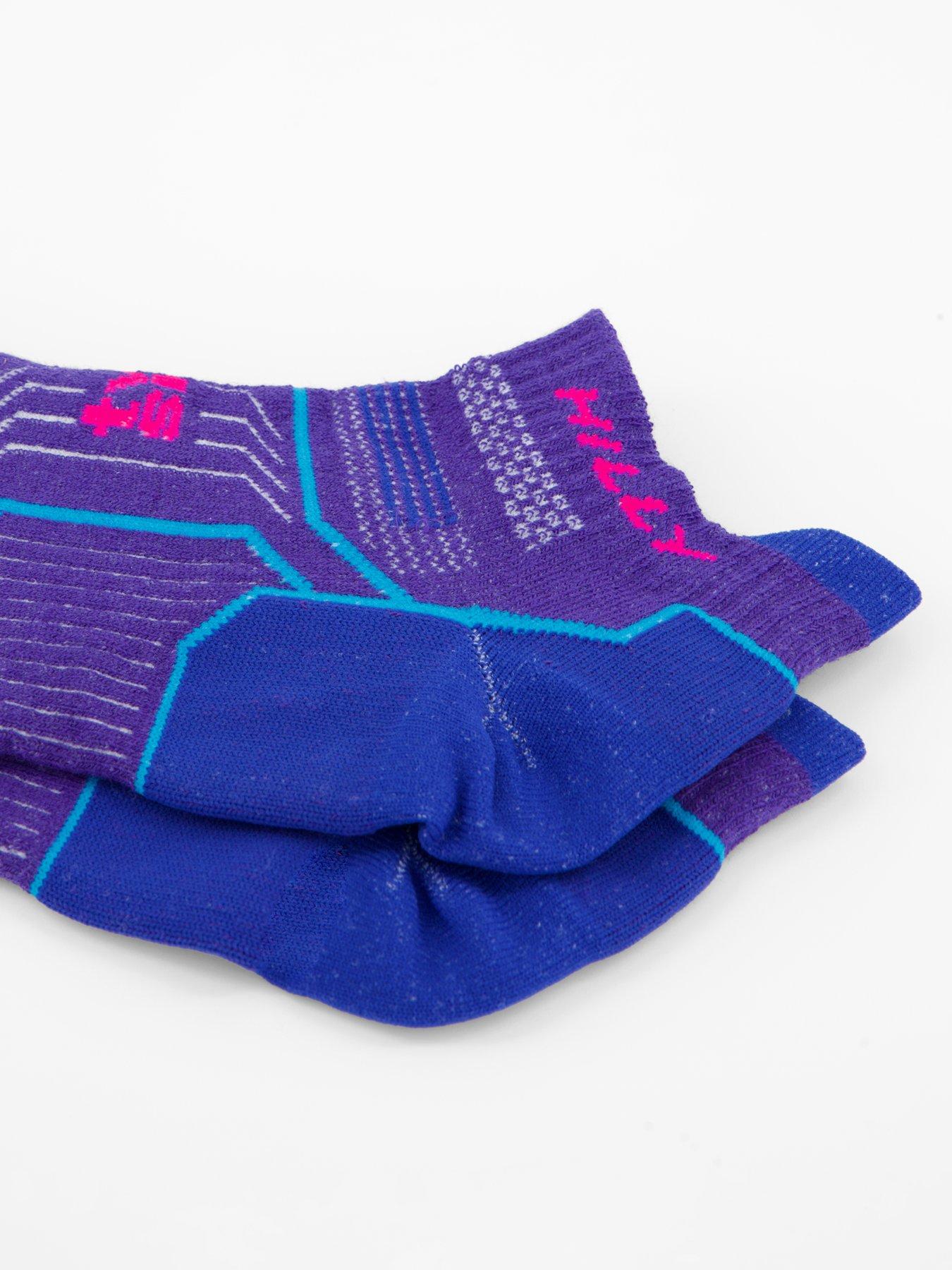 Image 4 of 4 of Hilly Running Medium Twin Skin Socklet Socks - Blue
