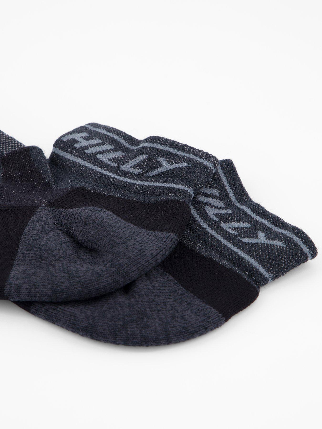 Image 2 of 4 of Hilly Running Medium Cushioning Trail Quarter Socks - Black