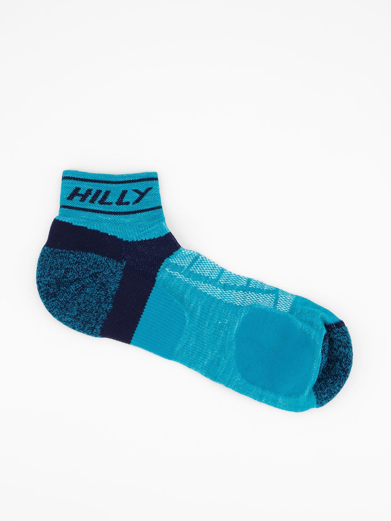 Hilly Running Medium Cushioning Trail Quarter Socks - Blue