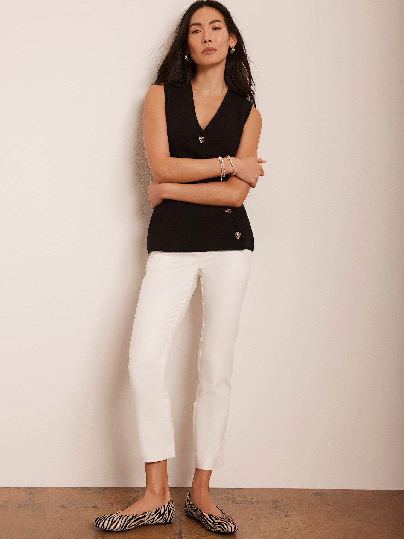 Image 2 of 6 of Mint Velvet Cream Capri Trousers - Ivory