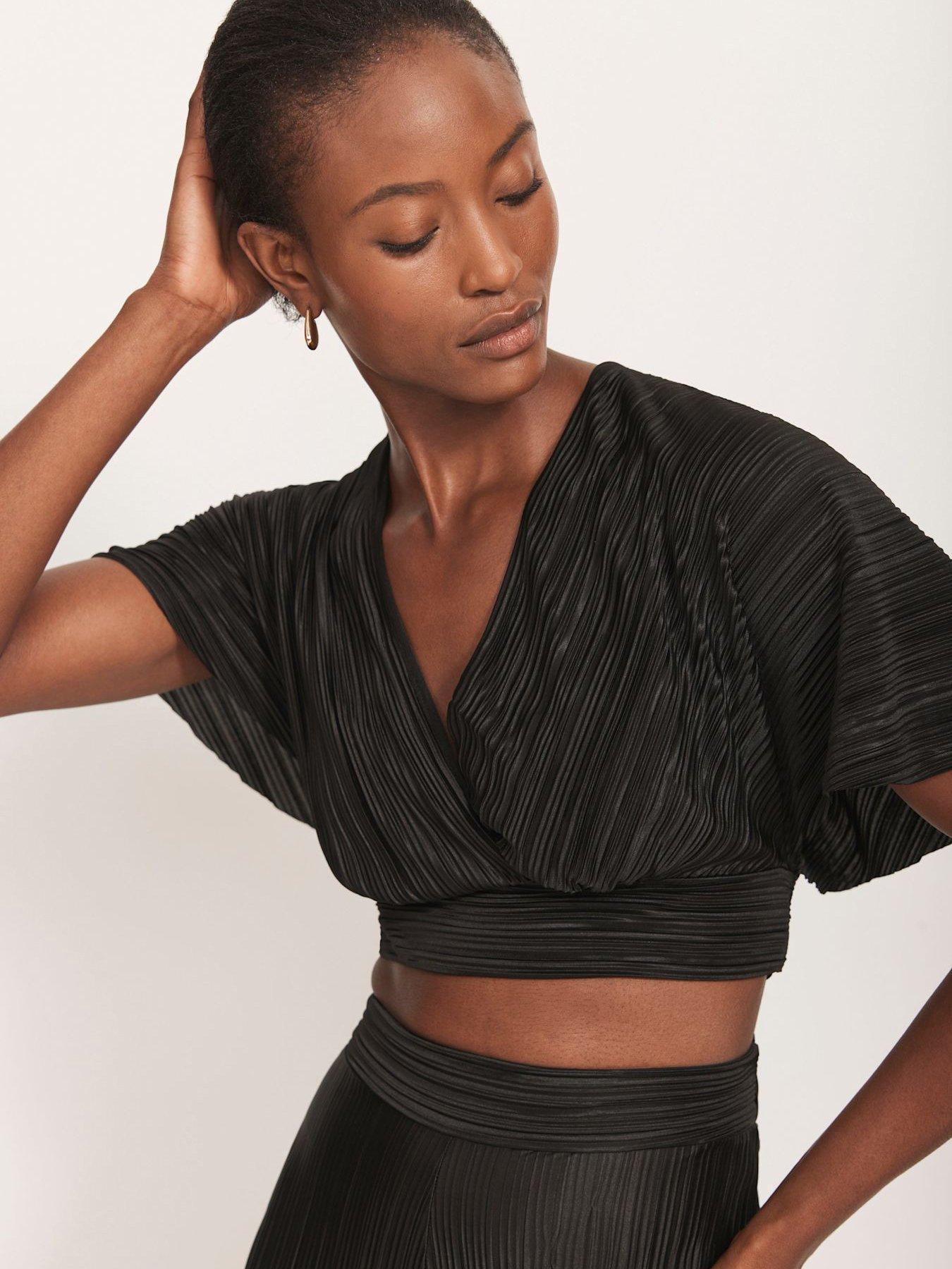 Image 3 of 6 of Mint Velvet Beach Plisse Set - Black