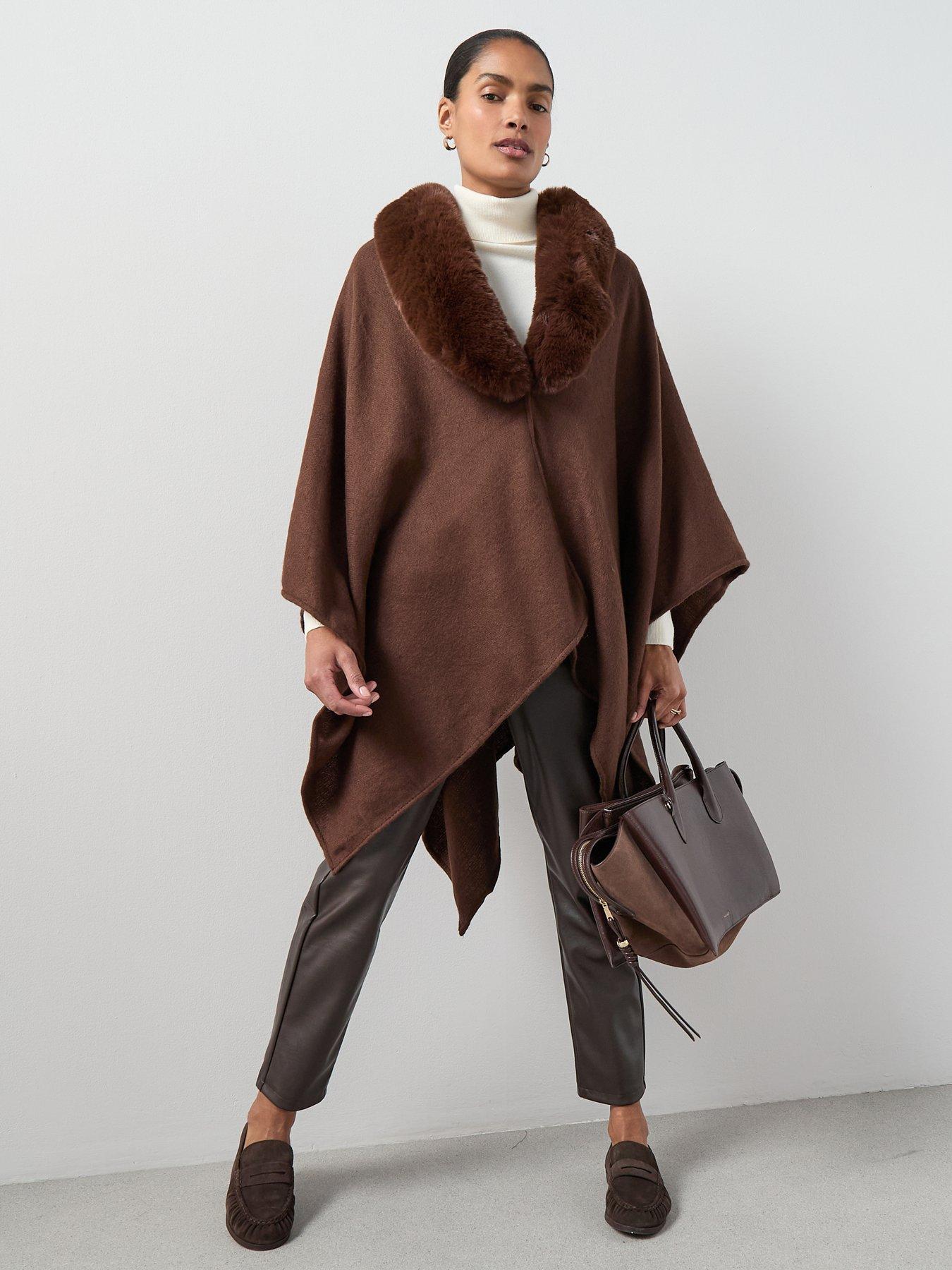 the-very-collection-faux-fur-trim-wrap-brown