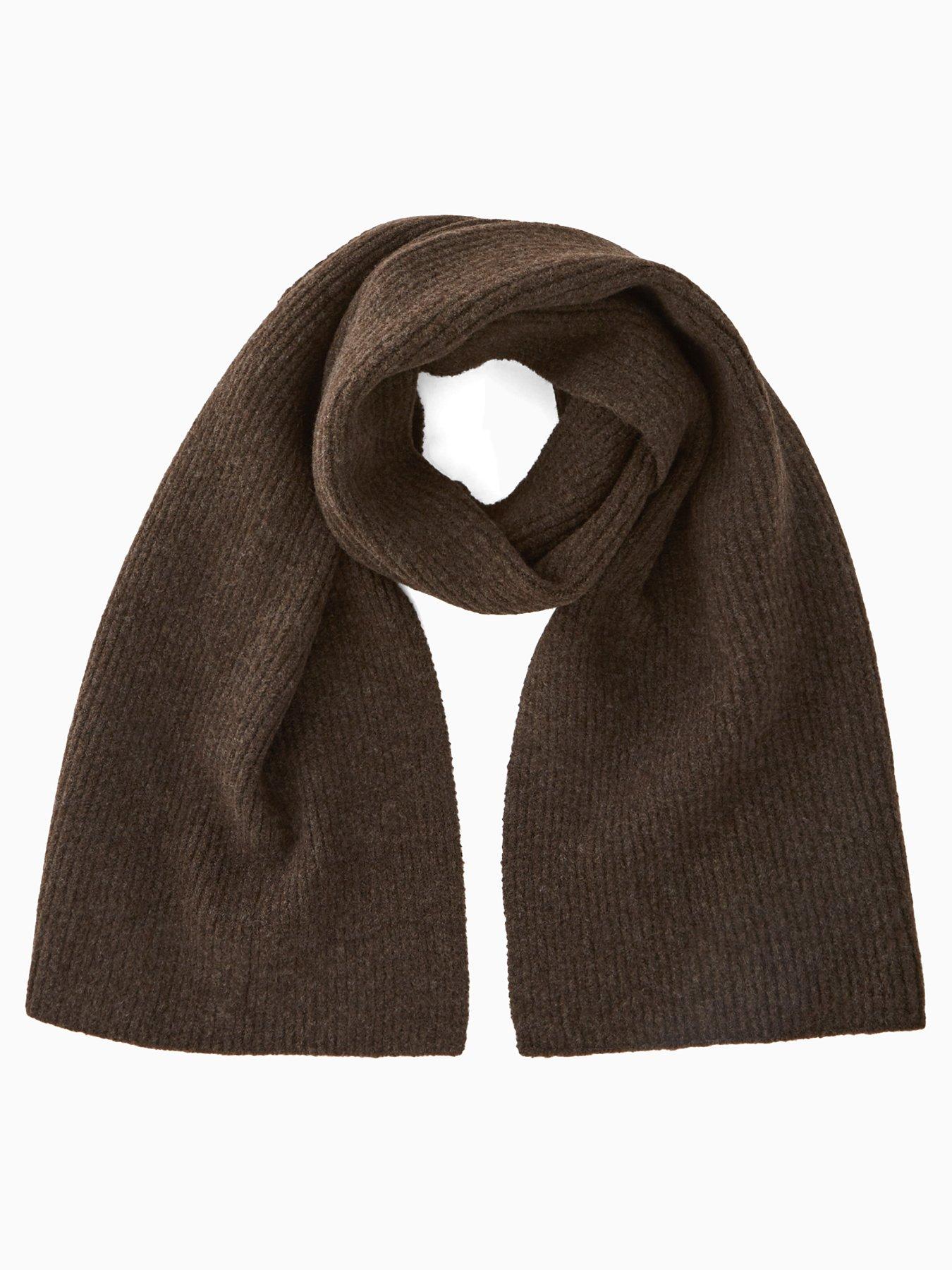 the-very-collection-knitted-rib-scarf-chocolatestillFront