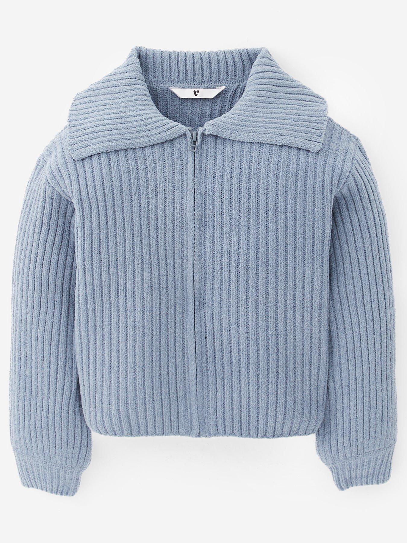 v-by-very-girls-zip-up-hooded-cardigan-grey