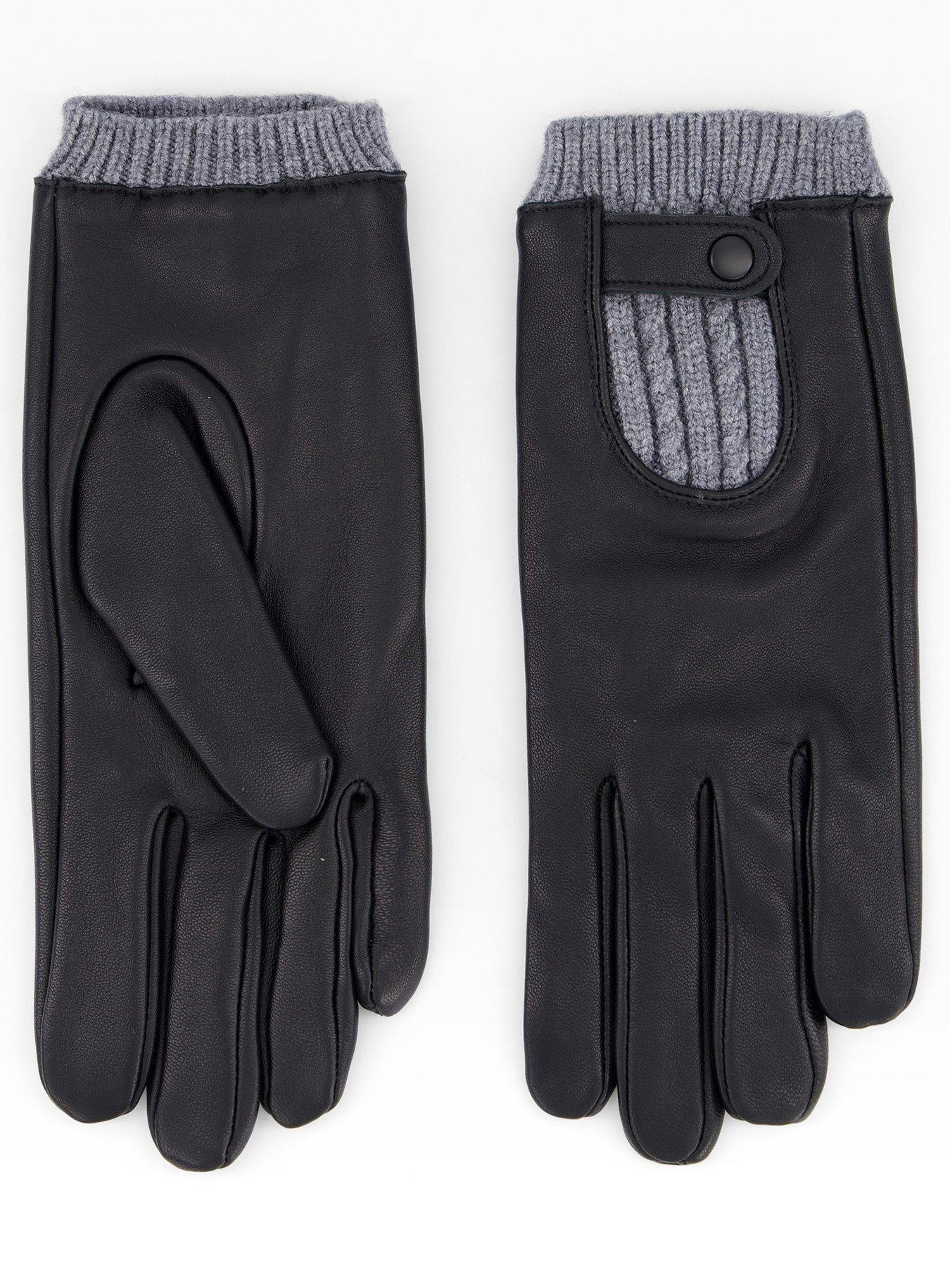 the-very-collection-knitted-insert-leather-gloves-blackstillFront