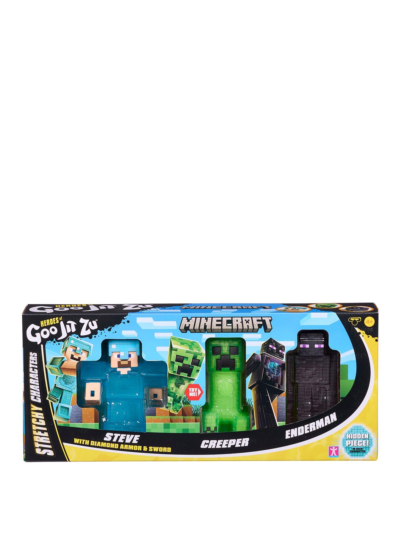 Heroes of Goo Jit Zu Minecraft 3 Pack of Stretchy Steve, Creeper