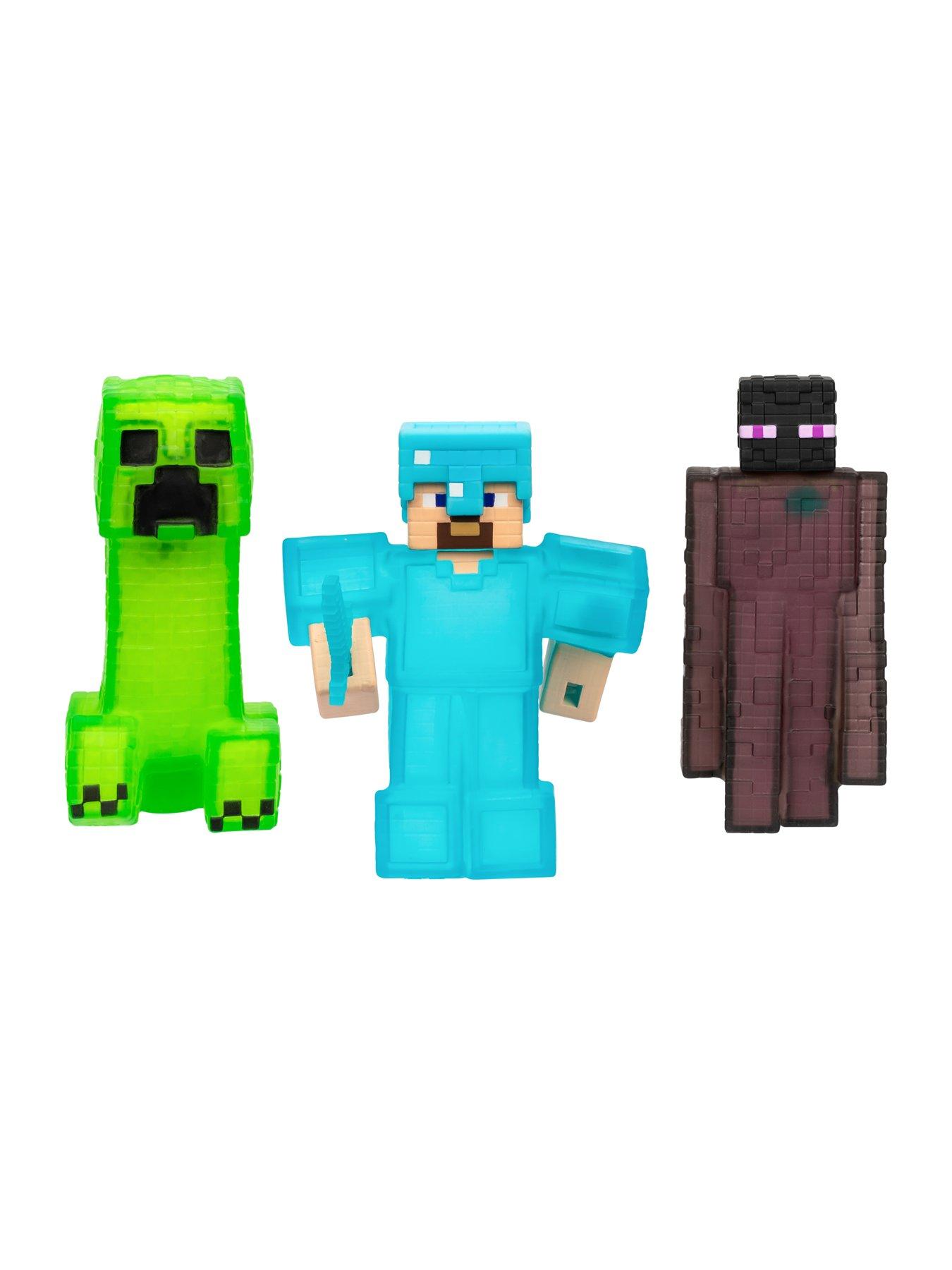 Heroes of Goo Jit Zu Minecraft 3 Pack of Stretchy Steve, Creeper