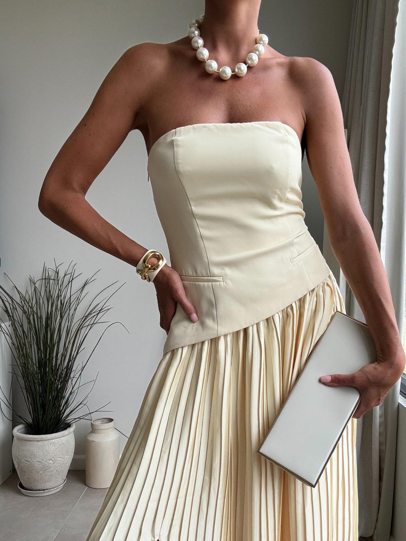 style-cheat-pleat-bandeau-dress-yellowstillFront