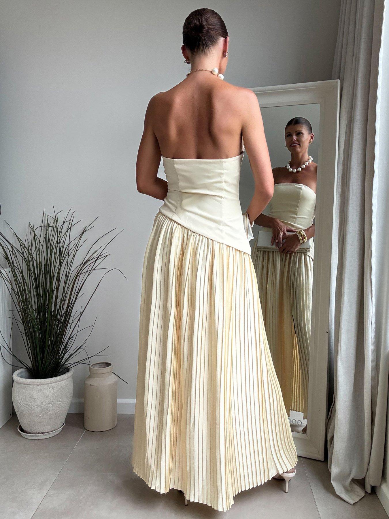 style-cheat-pleat-bandeau-dress-yellowdetail