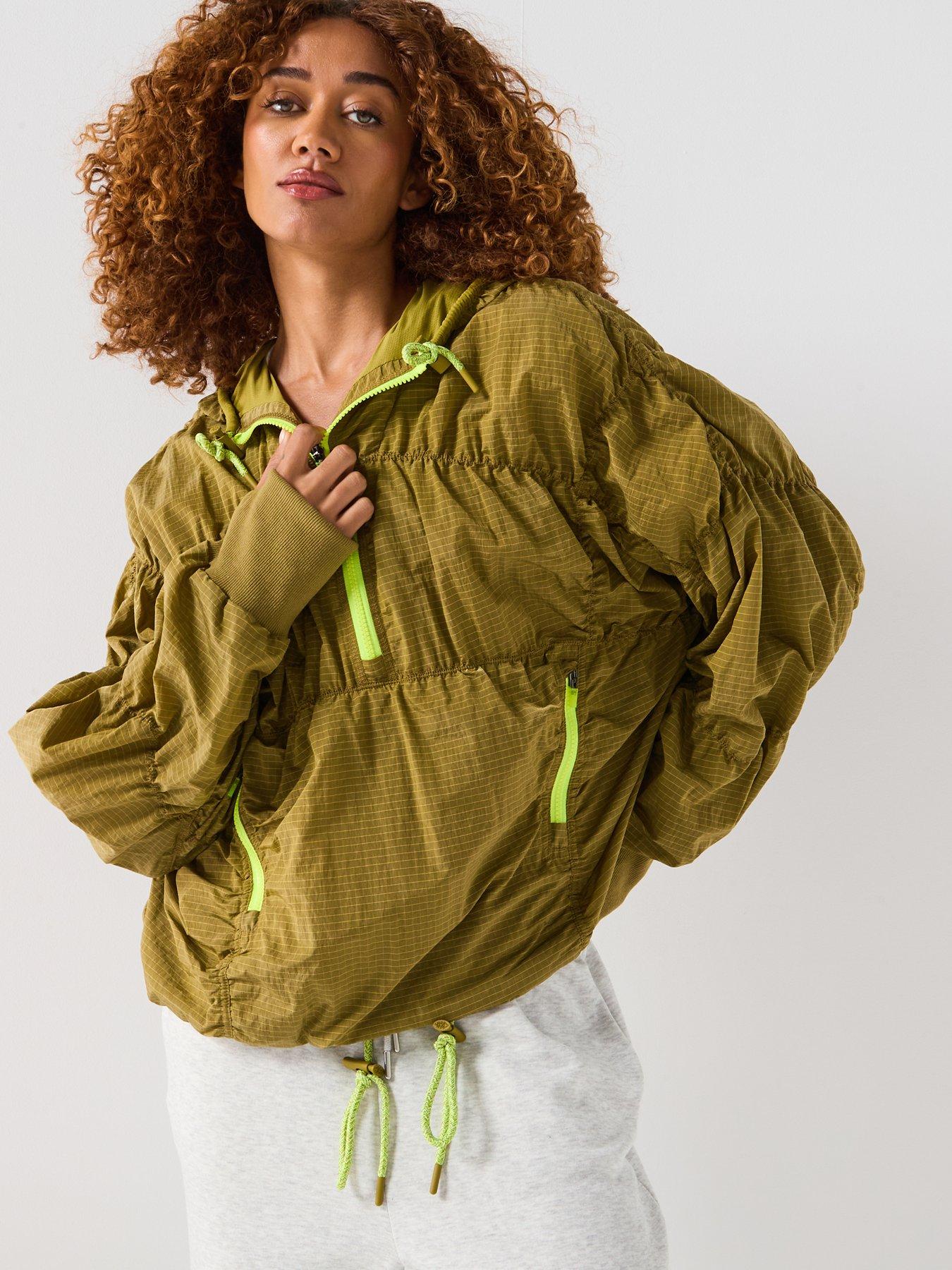 FP Movement Womens Training Light Packer Hike 1/4 Zip Jacket- Green