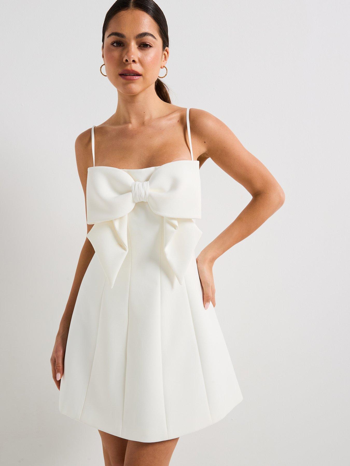Image 1 of 5 of Forever New Hayley Bow Front Mini - White