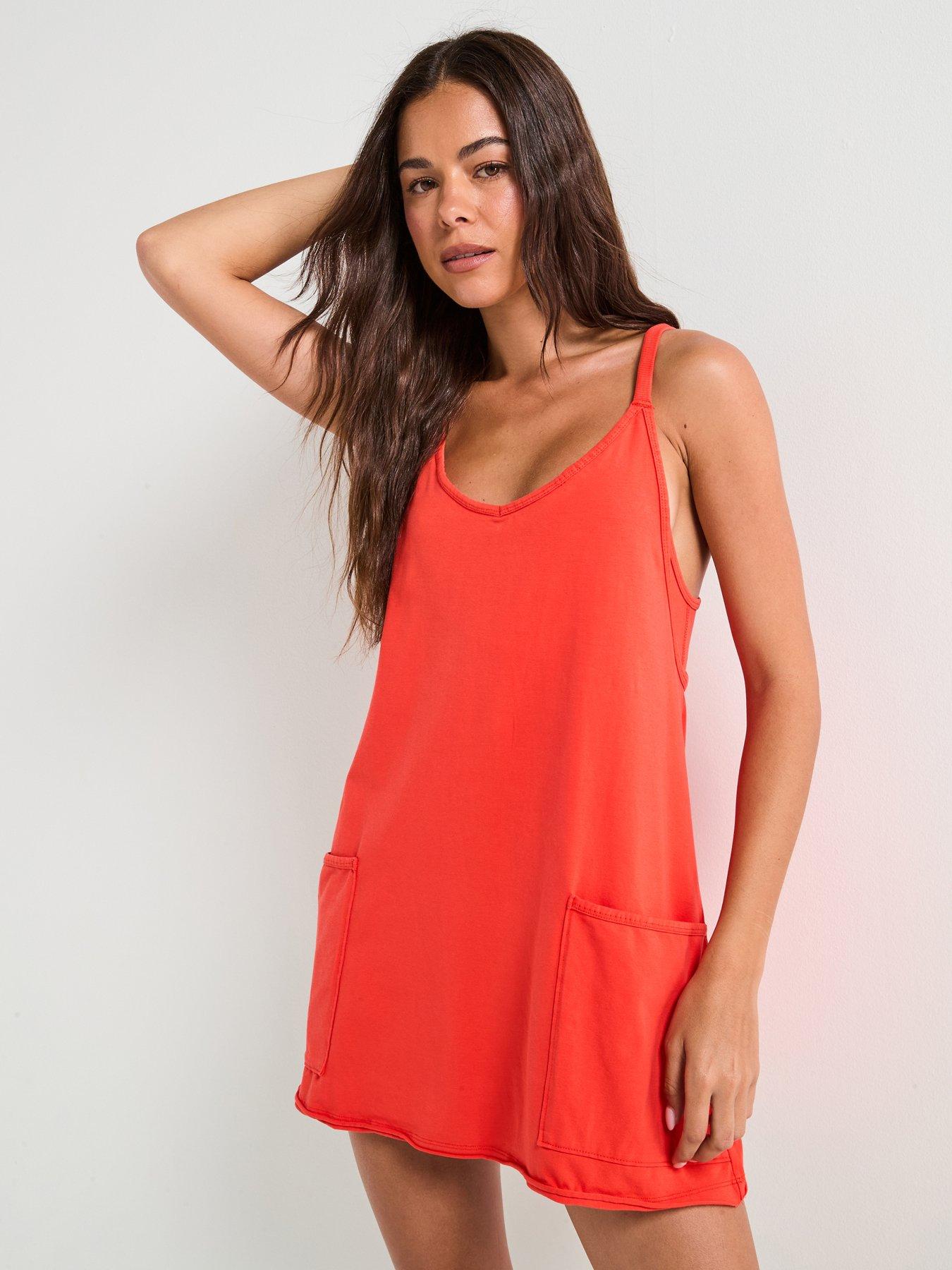 FP Movement Womens Training Hot Shot Mini Dress - Red