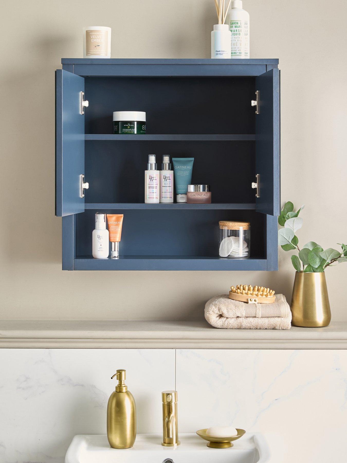 Image 7 of 7 of Very Home Bramford Mirrored Bathroom Wall Cabinet - Navy
