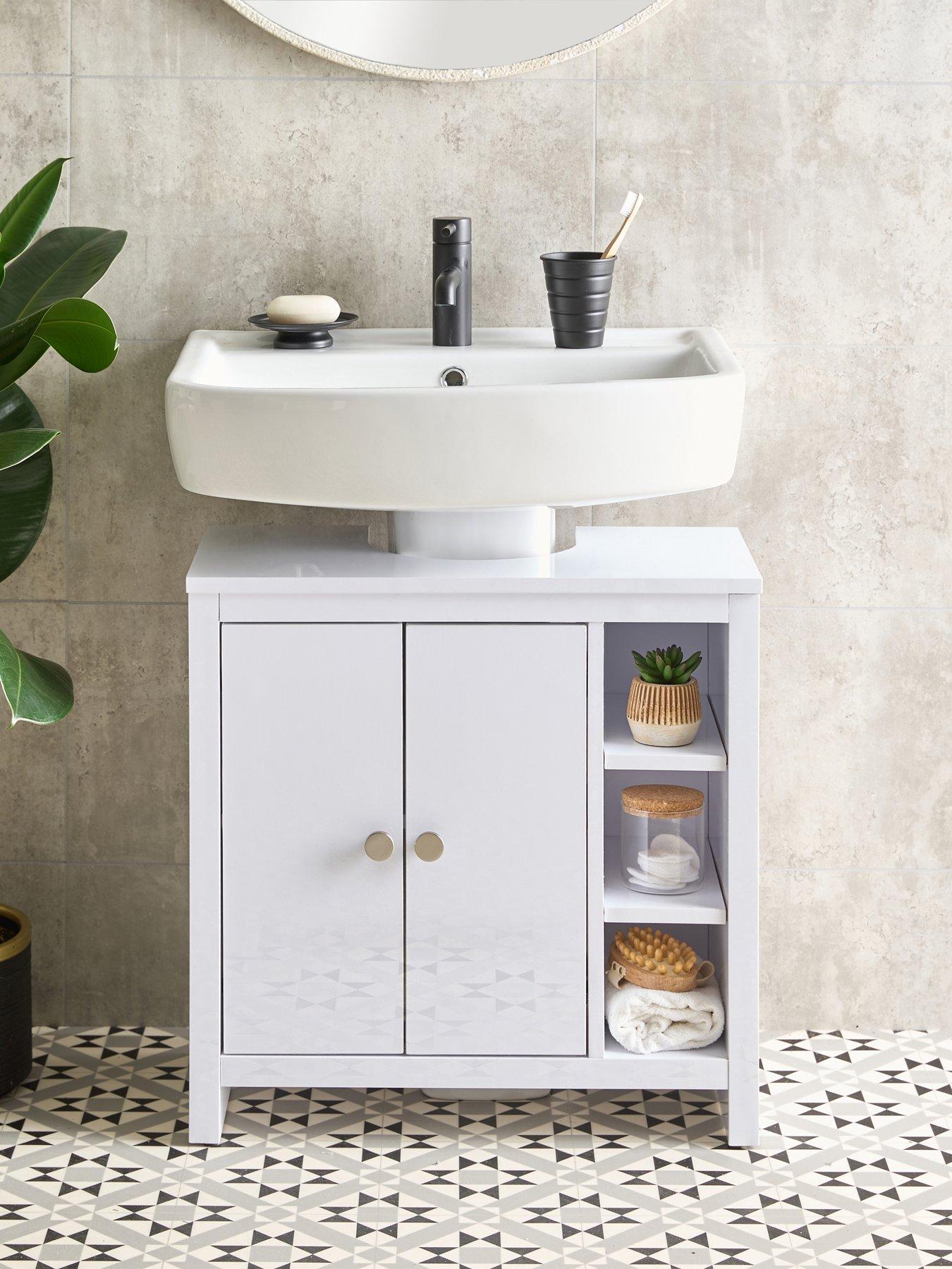 very-home-bramford-gloss-under-sink-cabinet-with-side-shelves-white