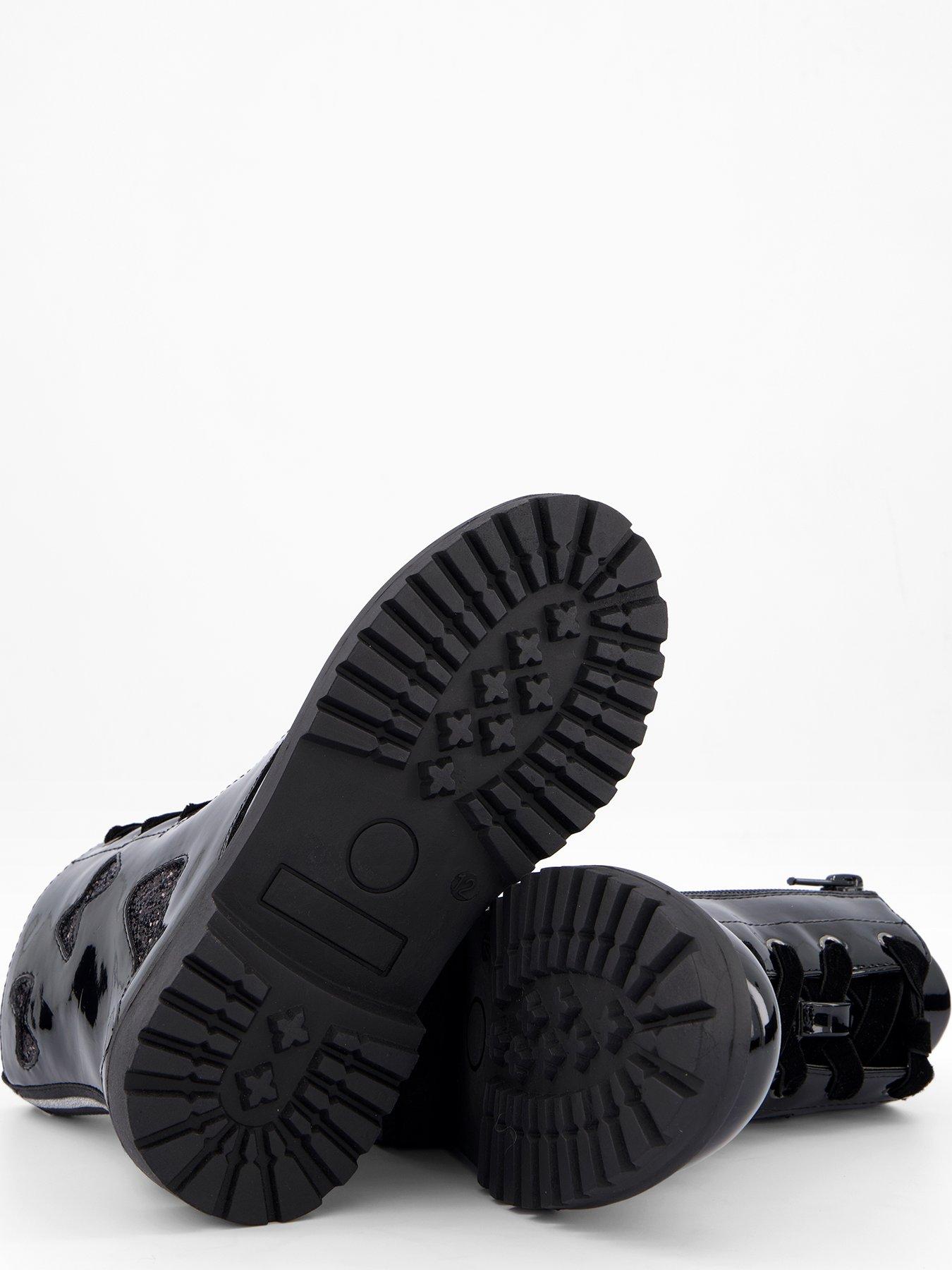 the-very-collection-girls-glitter-bow-detail-patent-zip-up-boot-blackdetail