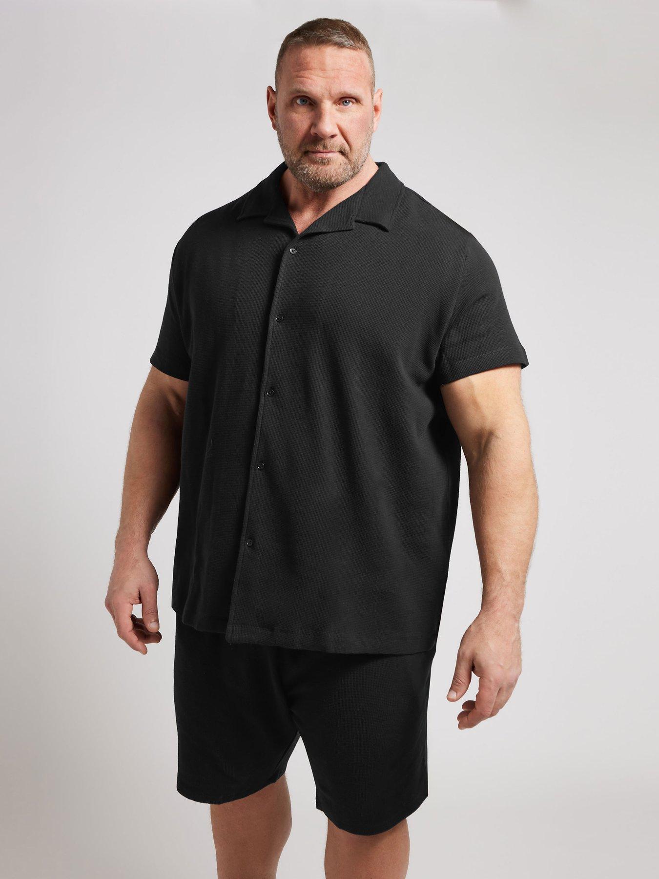 BadRhino Textured Short Sleeve Polo Shirt - Black