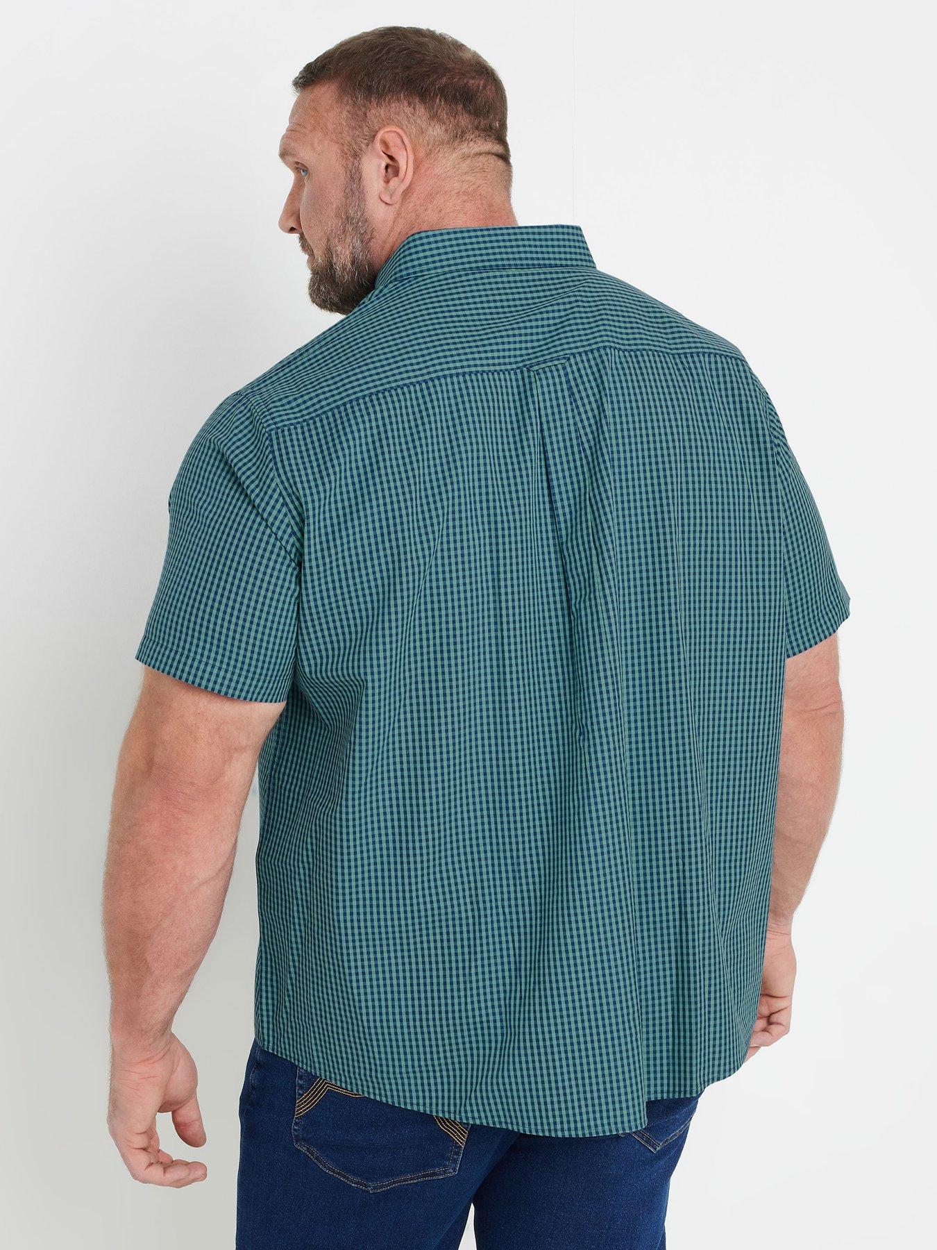 Image 2 of 4 of BadRhino Gingham Check Short Sleeve Shirt - Green
