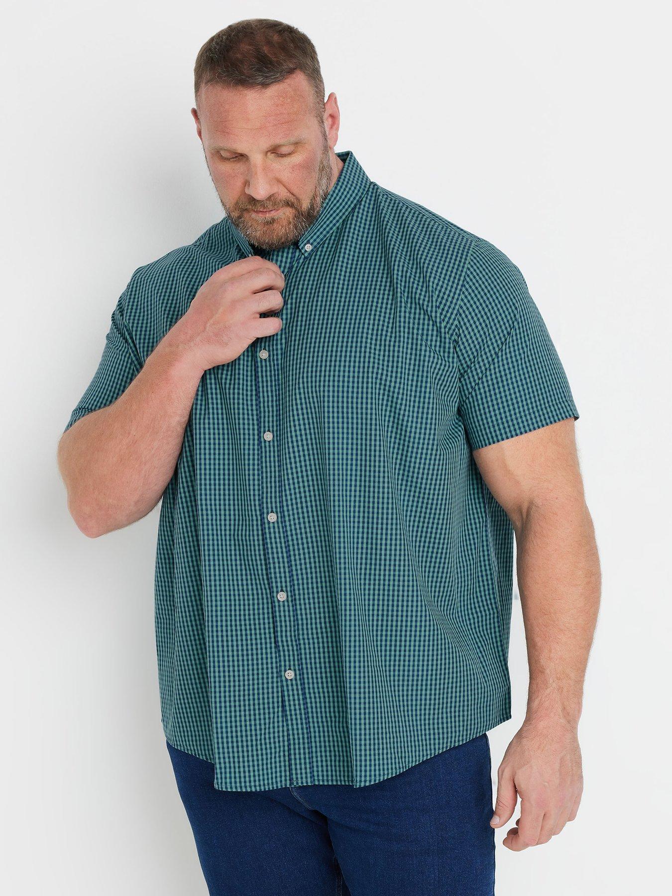 Image 3 of 4 of BadRhino Gingham Check Short Sleeve Shirt - Green