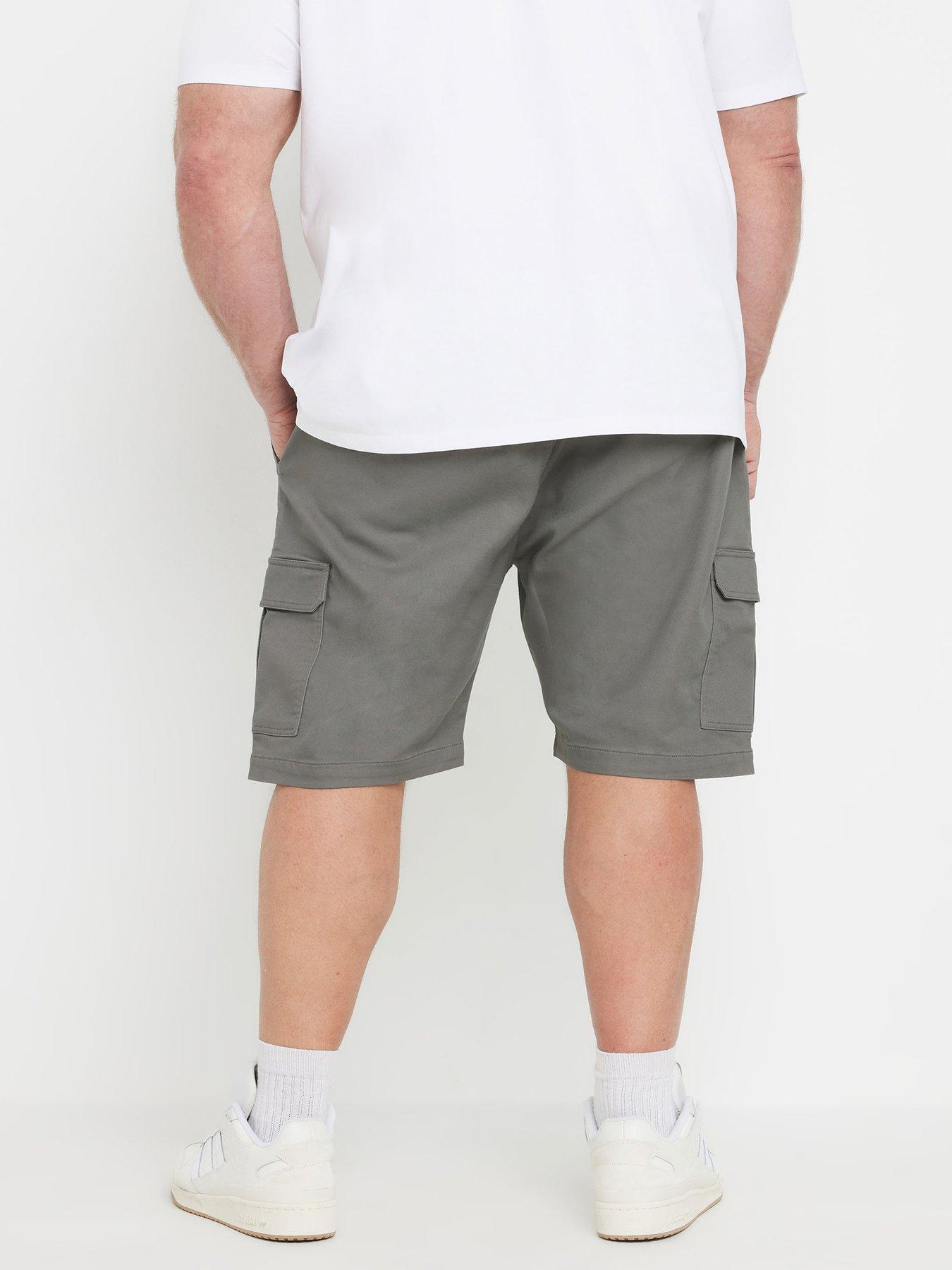 badrhino-elasticated-waist-cargo-shorts-greystillFront