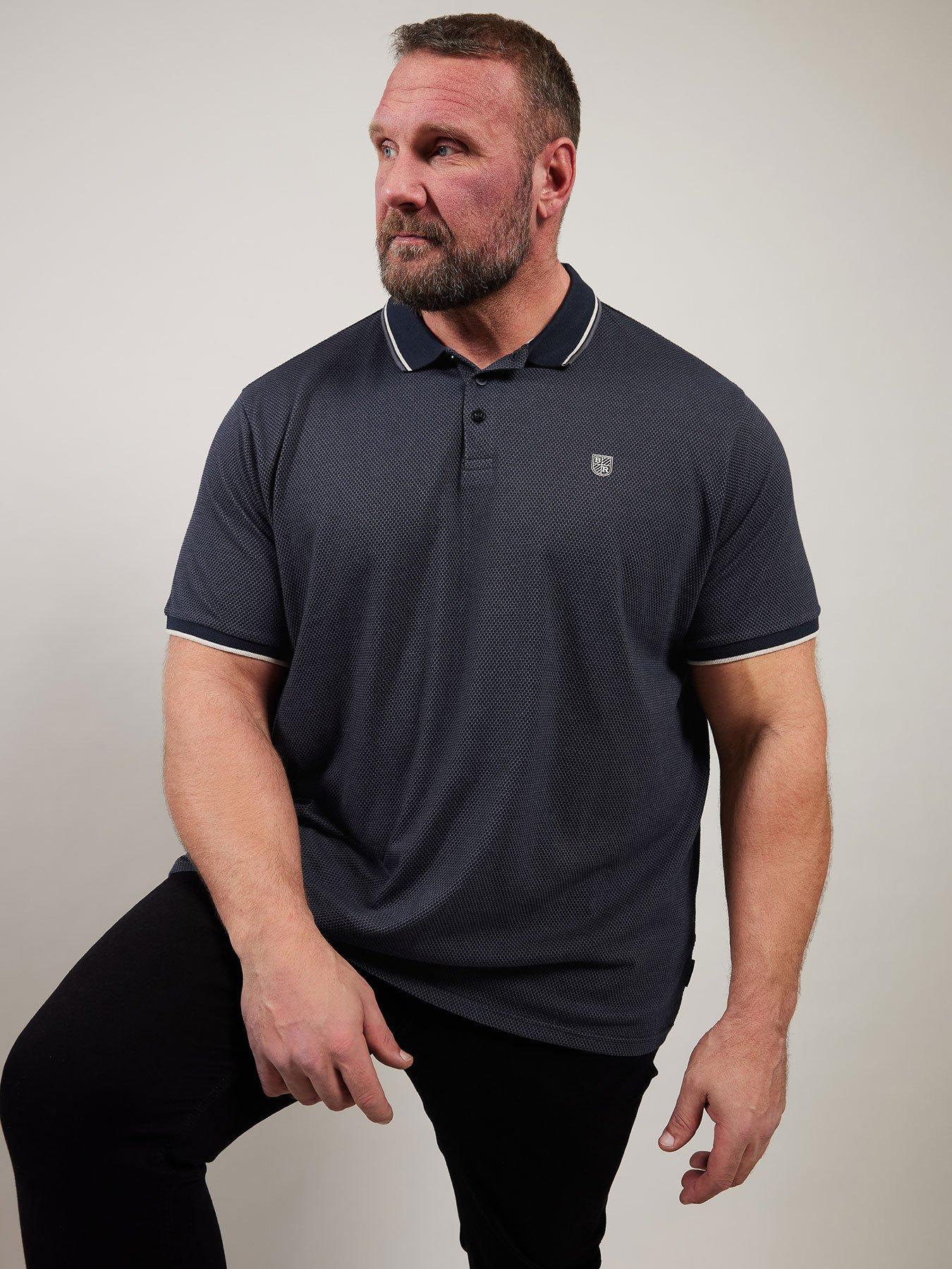Image of BadRhino Textured Waffle Polo Shirt - Blue