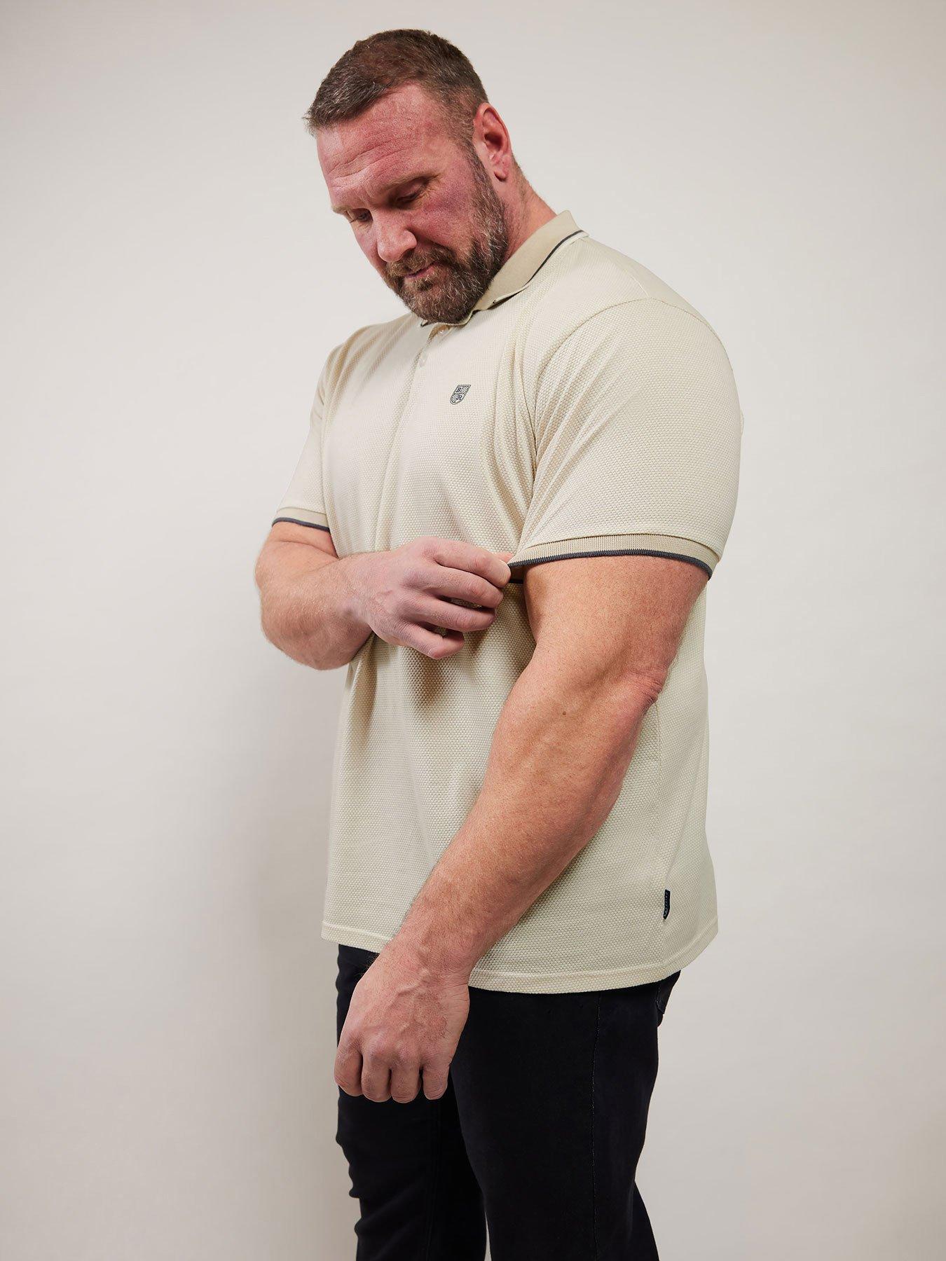 BadRhino Textured Waffle Polo Shirt - Natural