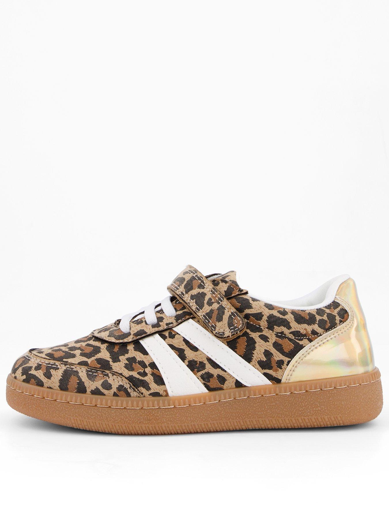 Image 1 of 7 of The Very Collection Girls Leopard Print Trainer - Brown