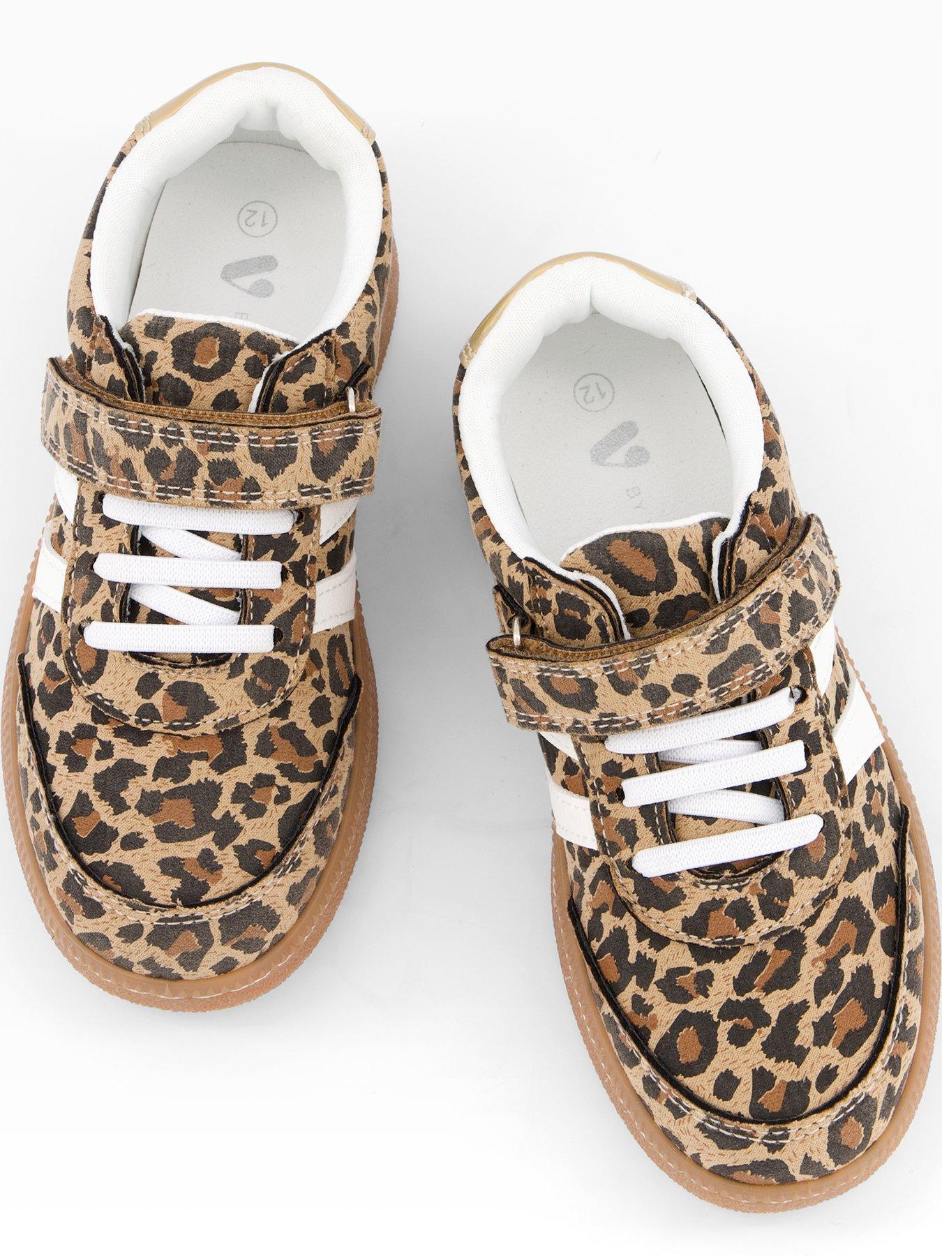 Image 3 of 7 of The Very Collection Girls Leopard Print Trainer - Brown