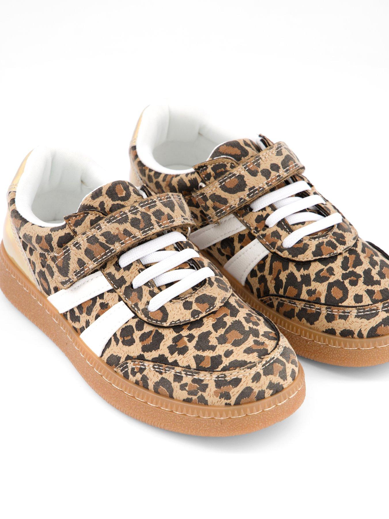 Image 5 of 7 of The Very Collection Girls Leopard Print Trainer - Brown