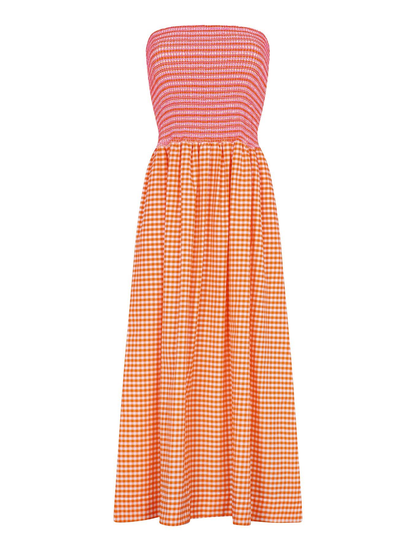 pitusa-strapless-midi-lightweight-beach-dress-orange
