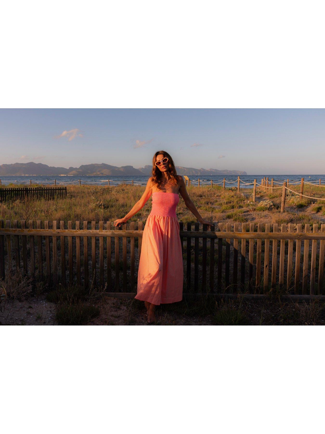 pitusa-strapless-midi-lightweight-beach-dress-orangestillFront