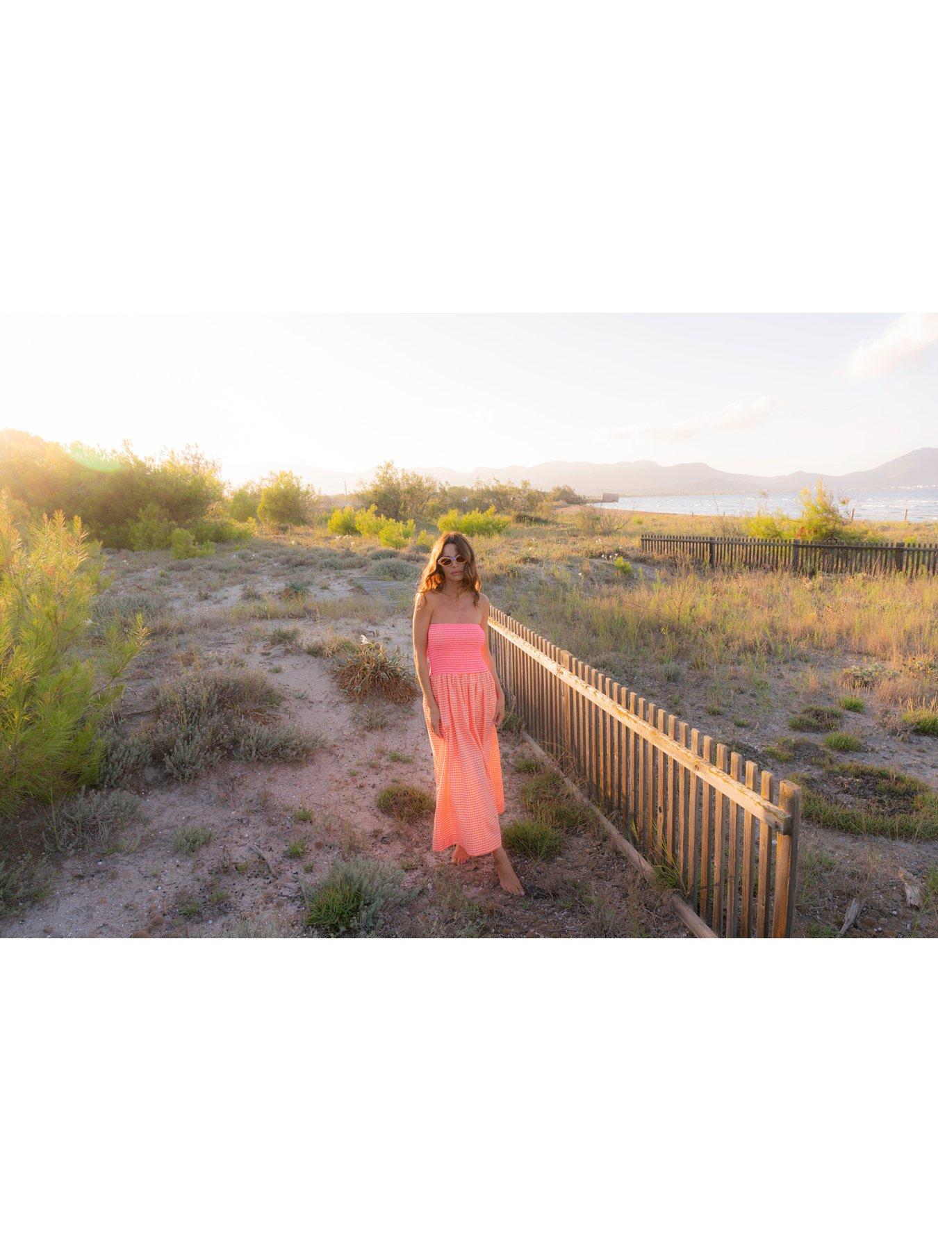 pitusa-strapless-midi-lightweight-beach-dress-orangeback