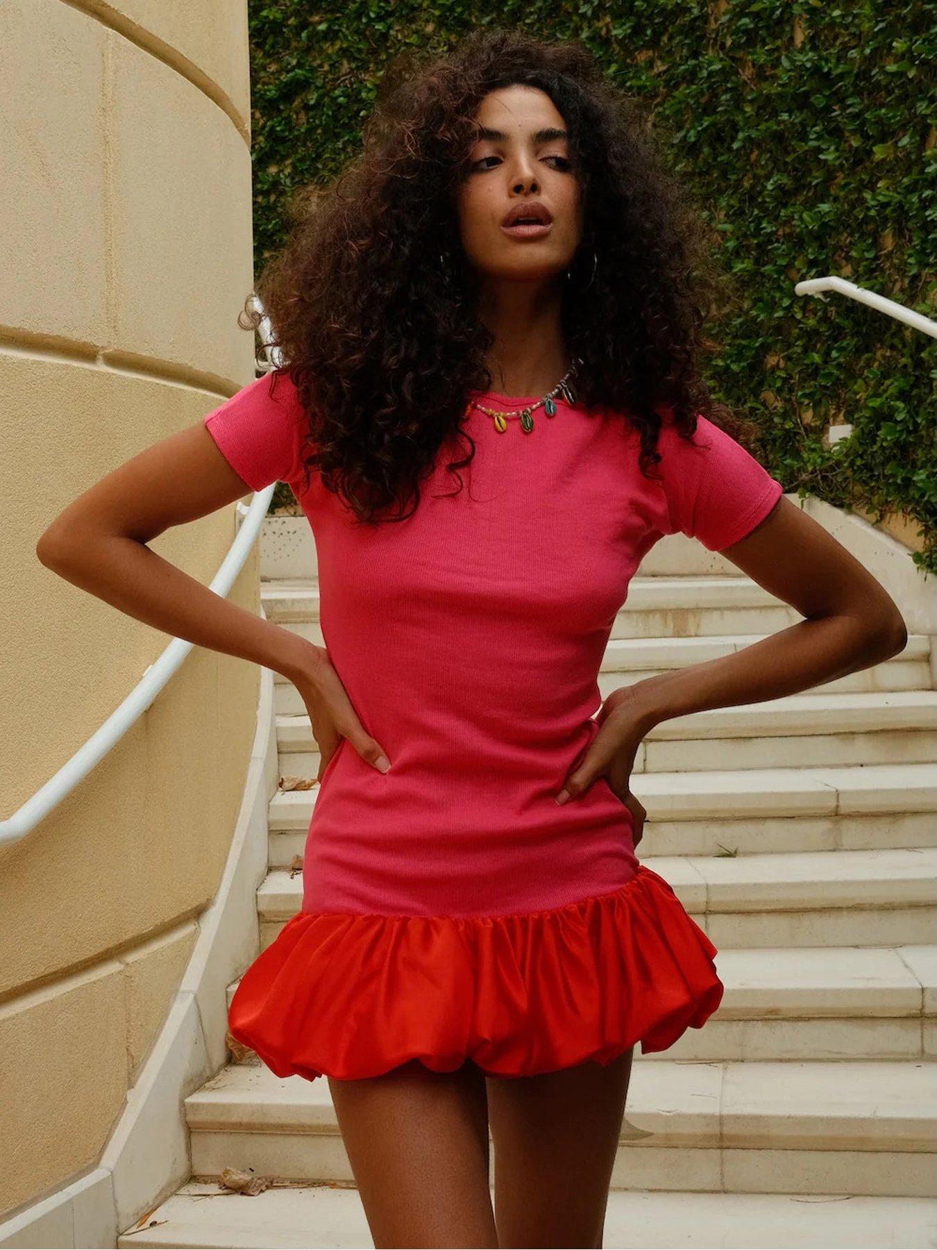 Image 1 of 2 of PITUSA Luna Cloud Lightweight Mini Beach Dress - Pink
