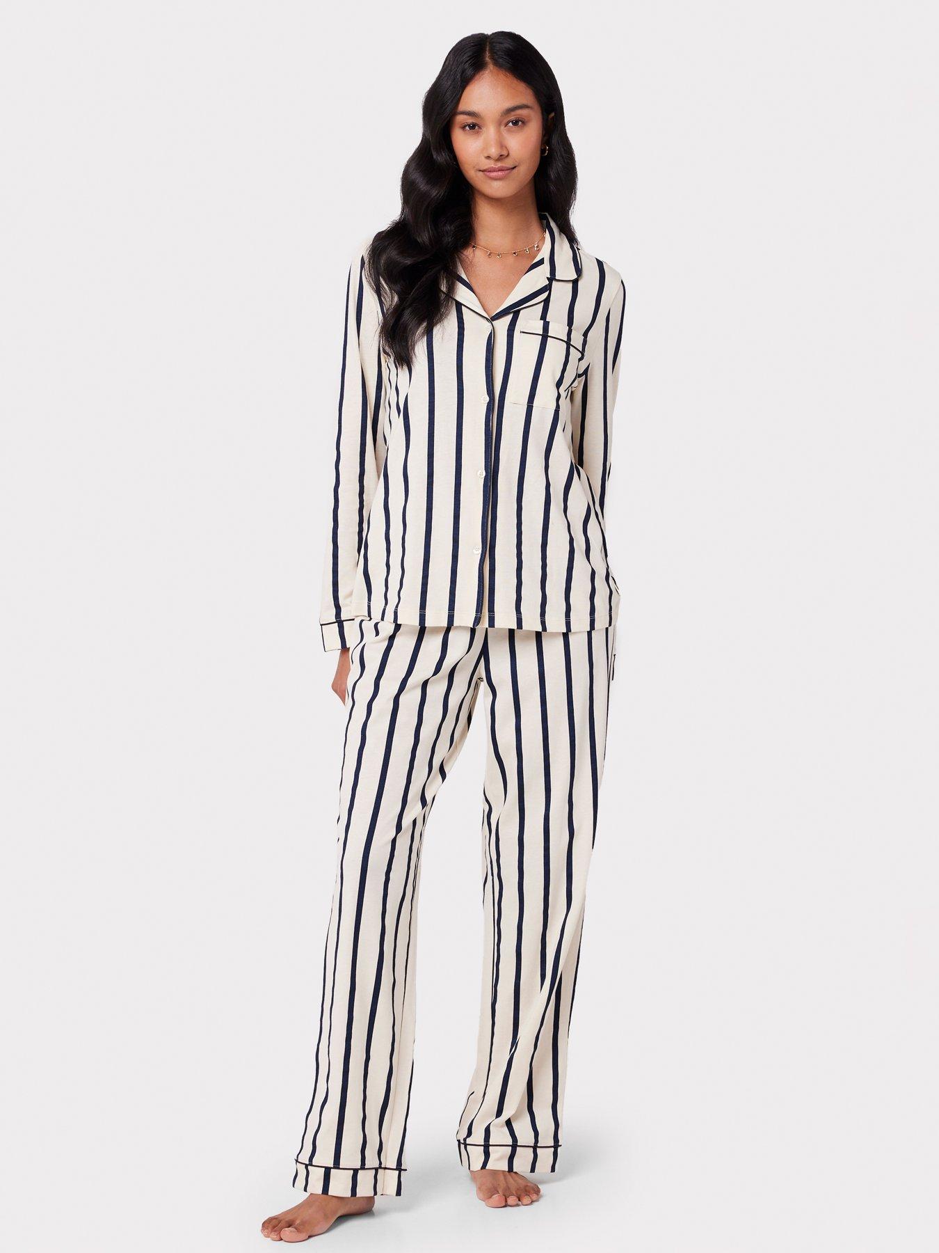 chelsea-peers-cotton-cream-amp-navy-stripe-print-long-pyjama-set