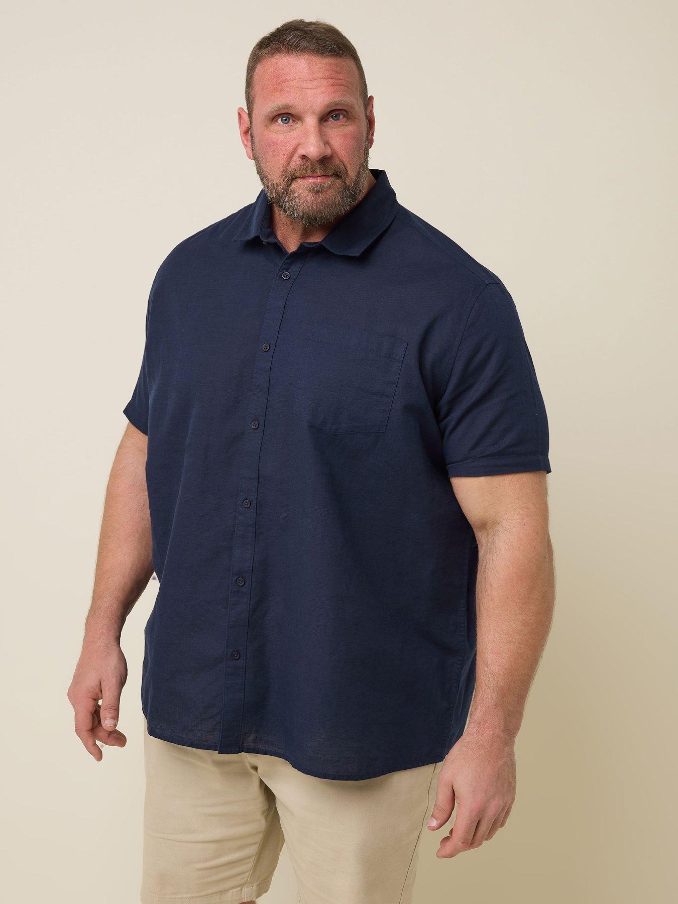 undefined Short Sleeve Linen Shirt - Blue