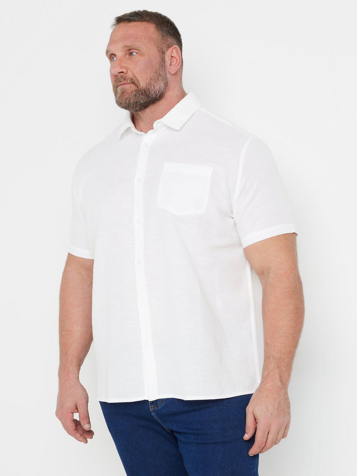 undefined Short Sleeve Linen Shirt - Blue