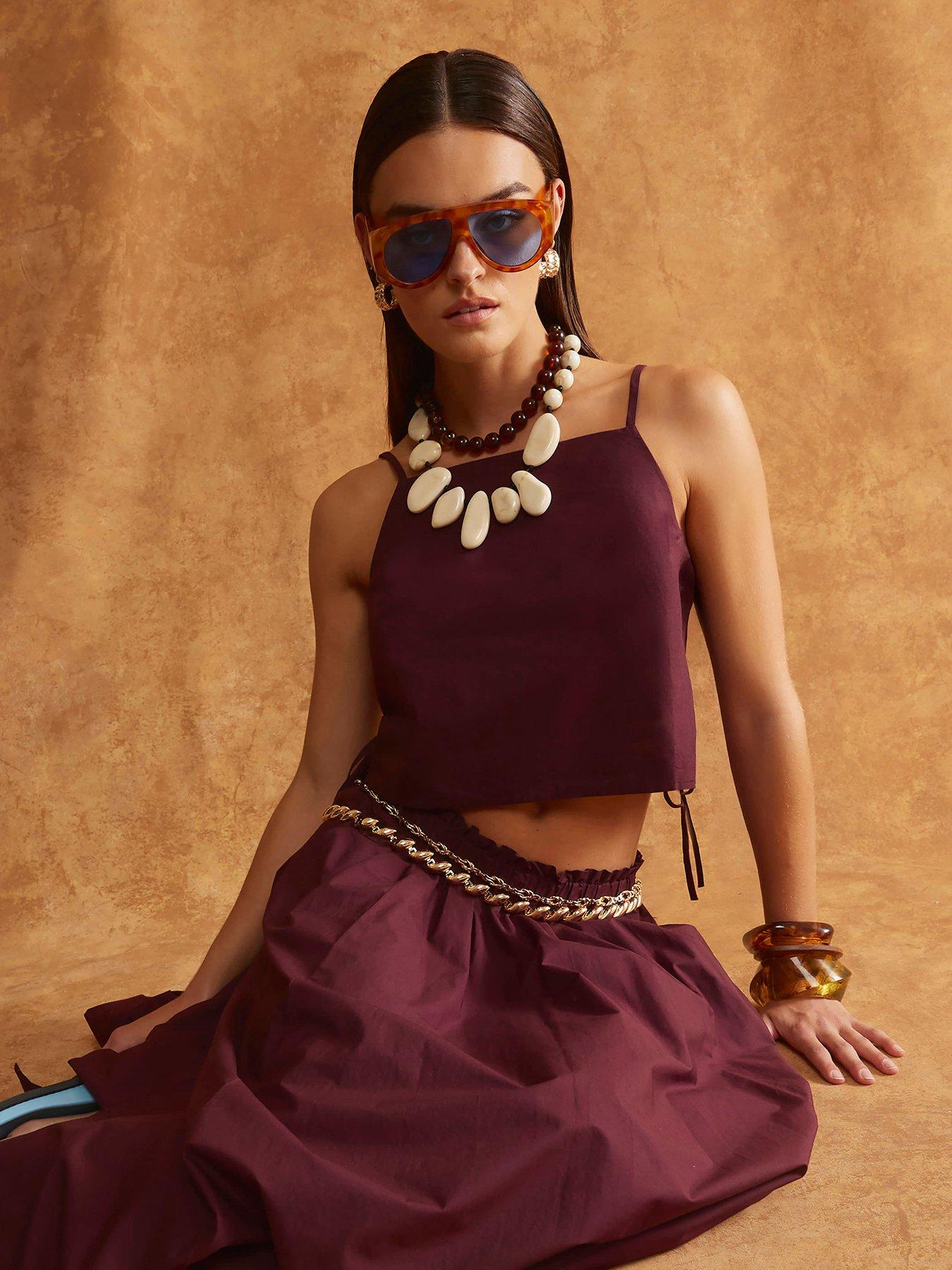 Image of River Island Poplin Cami Top - Purple