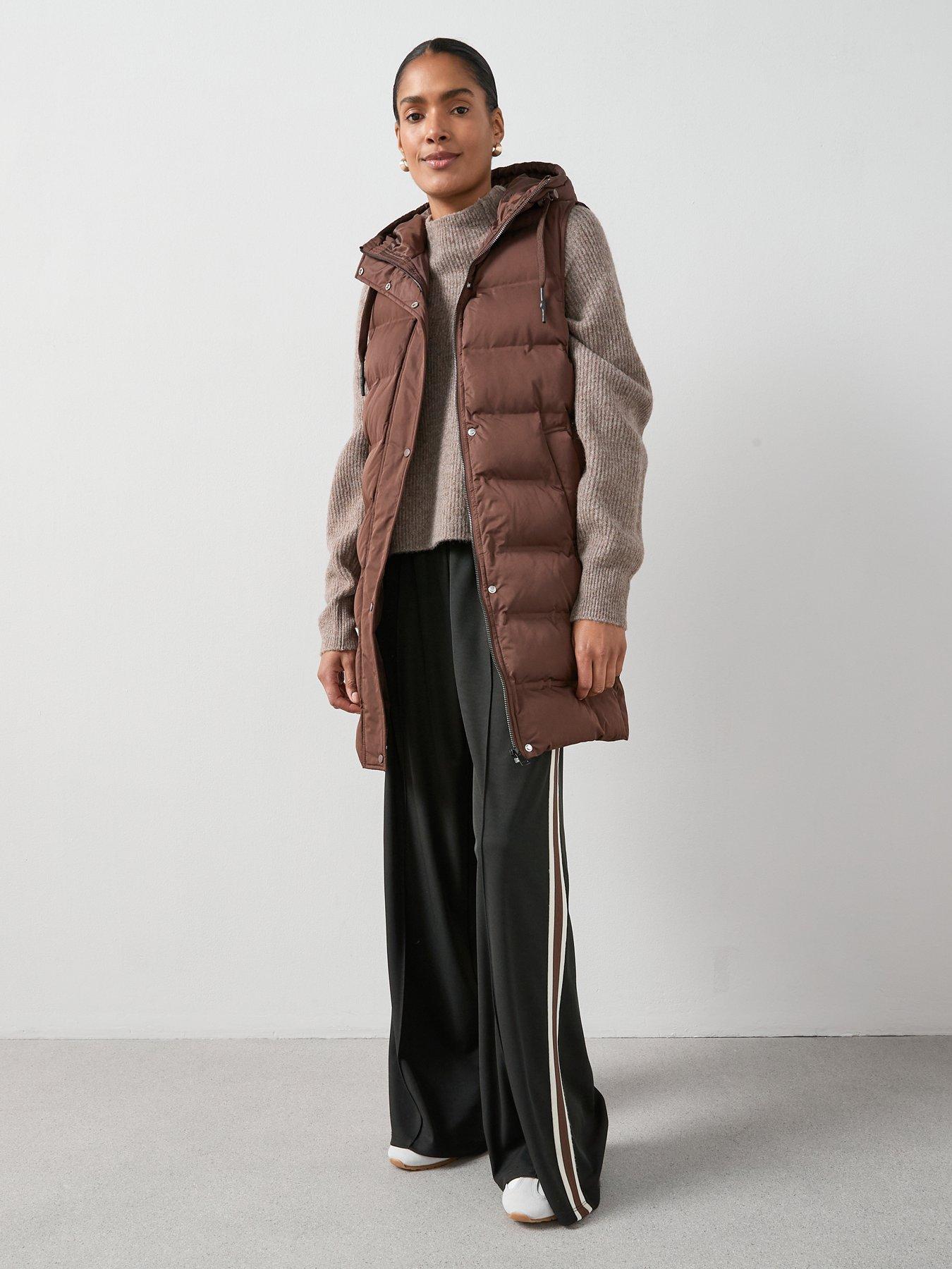 the-very-collection-longline-hooded-gilet-chocolate-brownfront