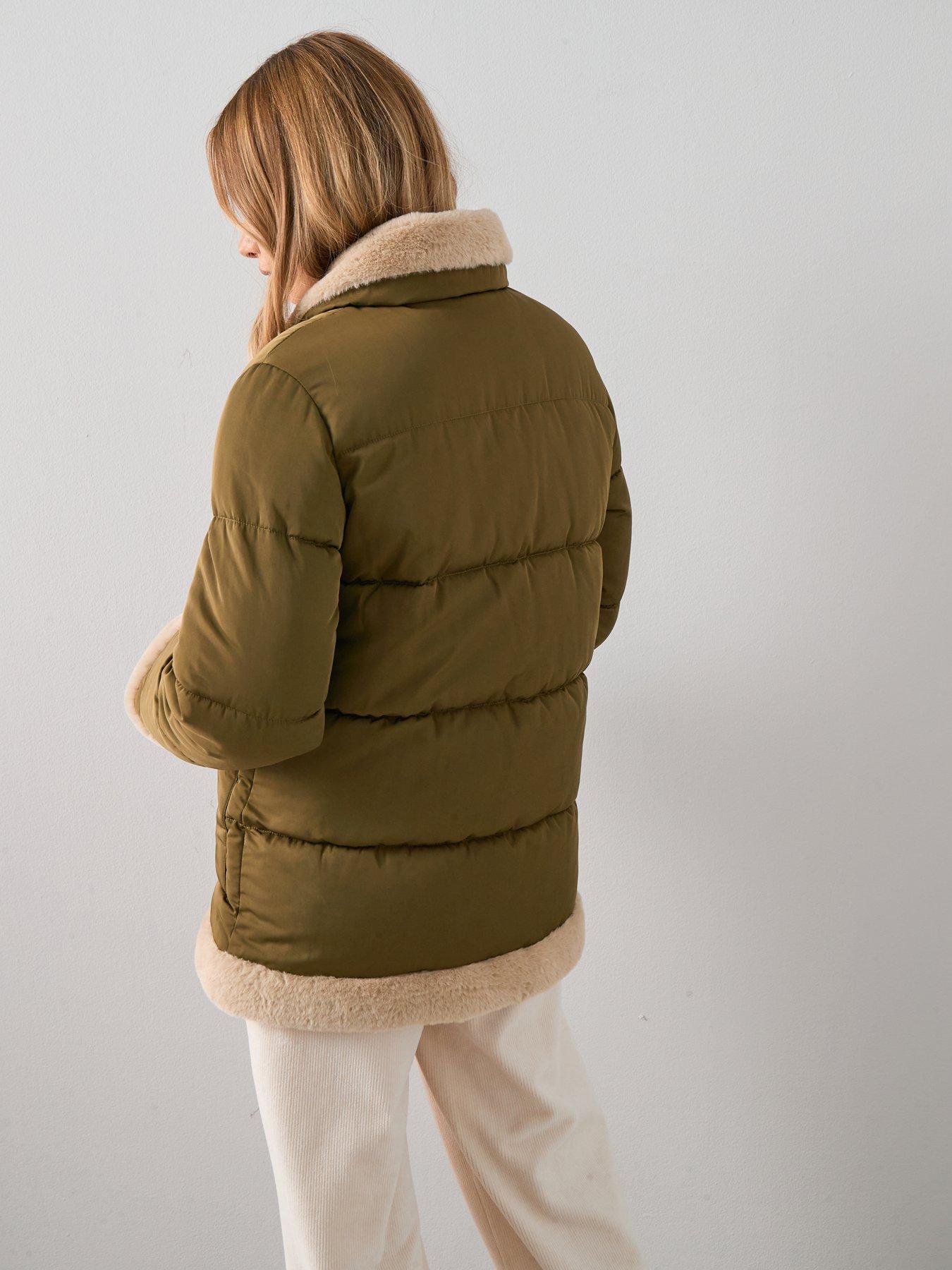 the-very-collection-padded-coat-with-contrast-trim-khakistillFront