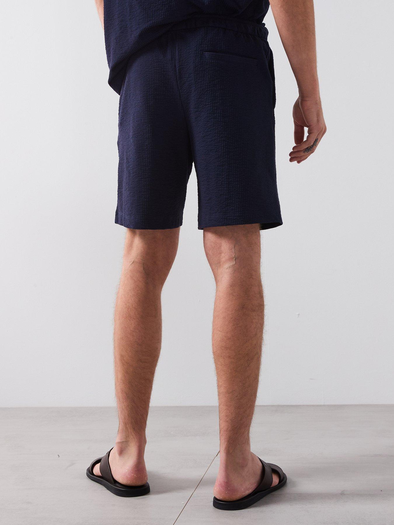 Image 2 of 5 of Mango Seers Smart Textured Shorts - Navy