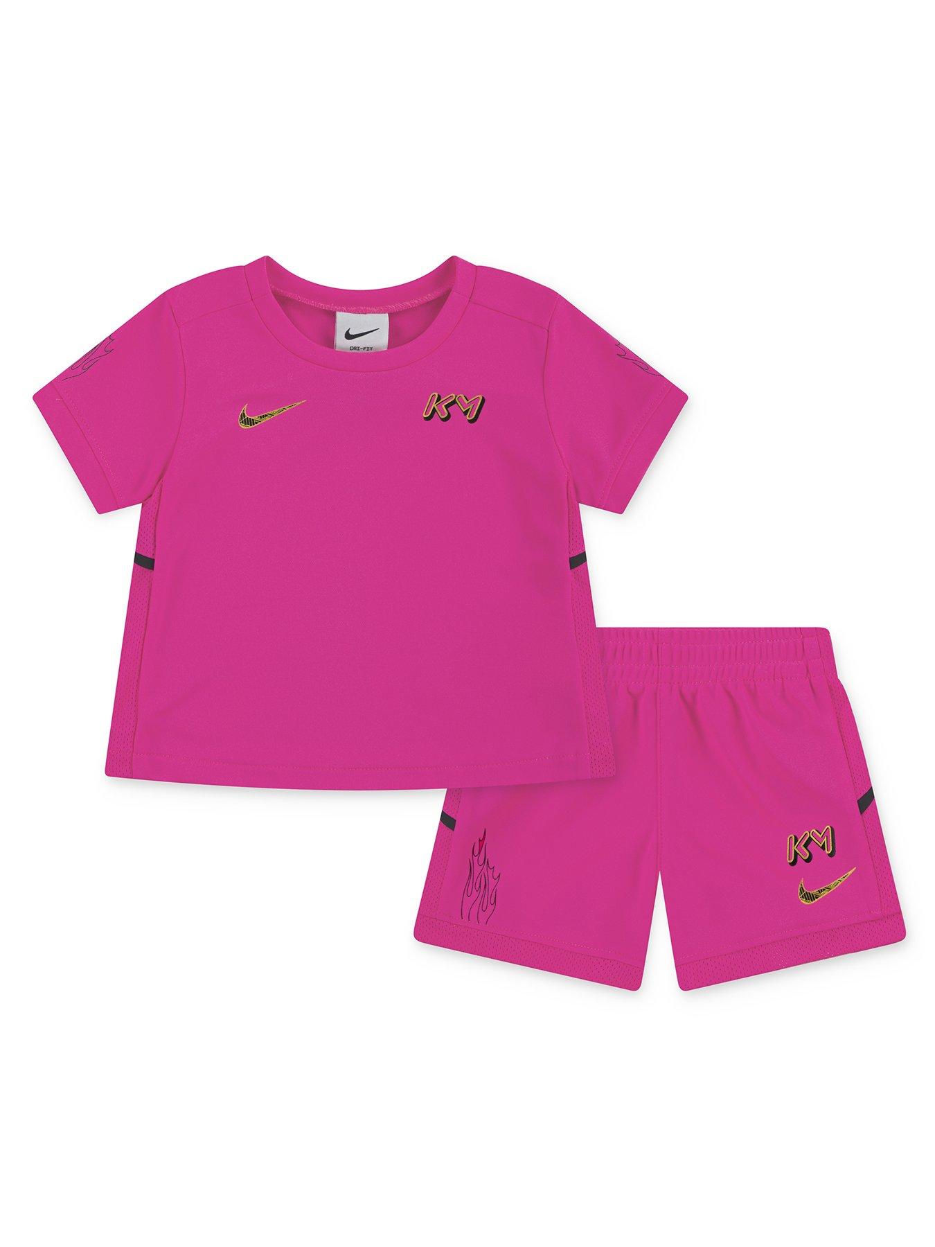 Nike Kids Boys Dri-Fit Mbappe Shorts And T-Shirt Set - Pink